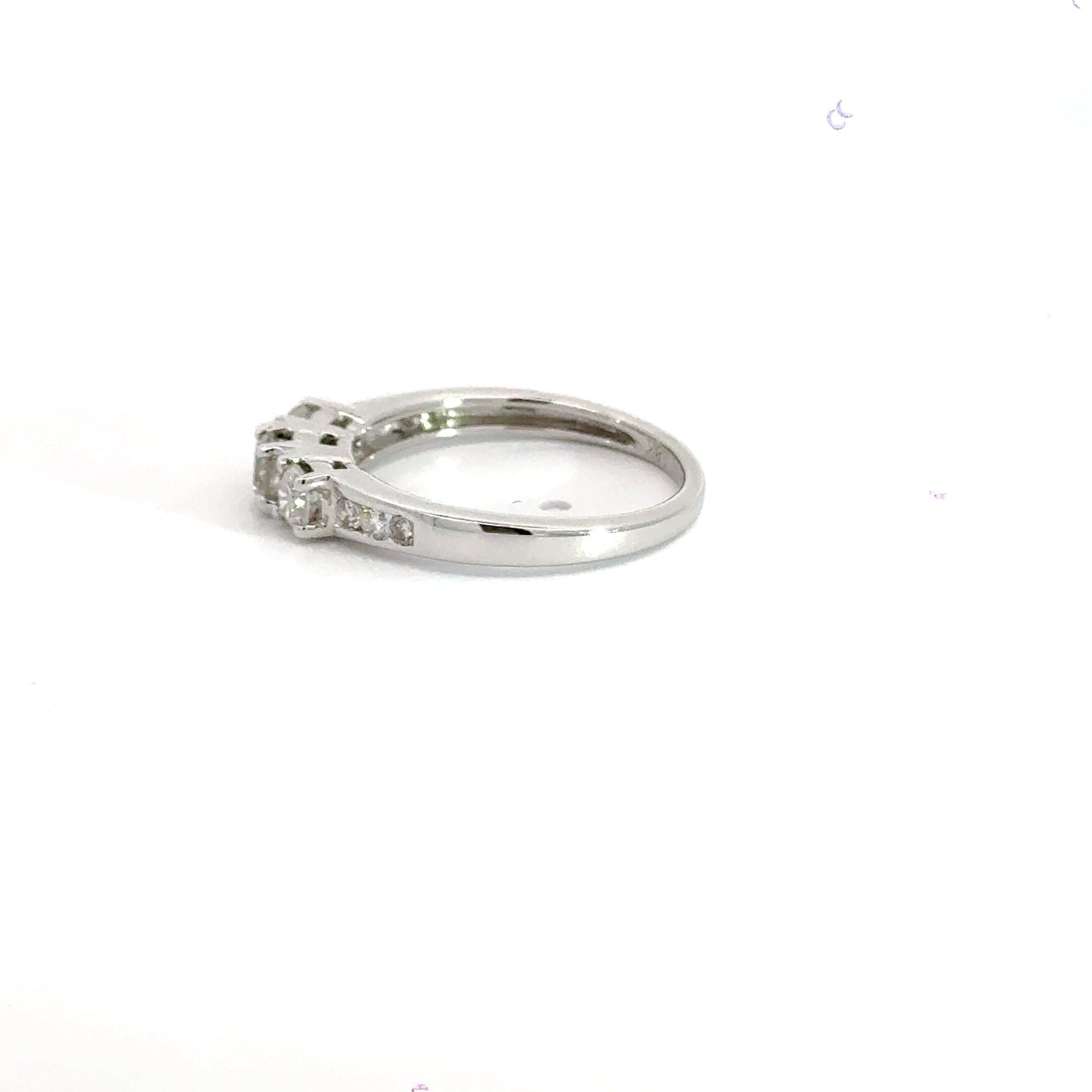 18CT White Gold Diamond Trilogy Ring Aces Jewellers