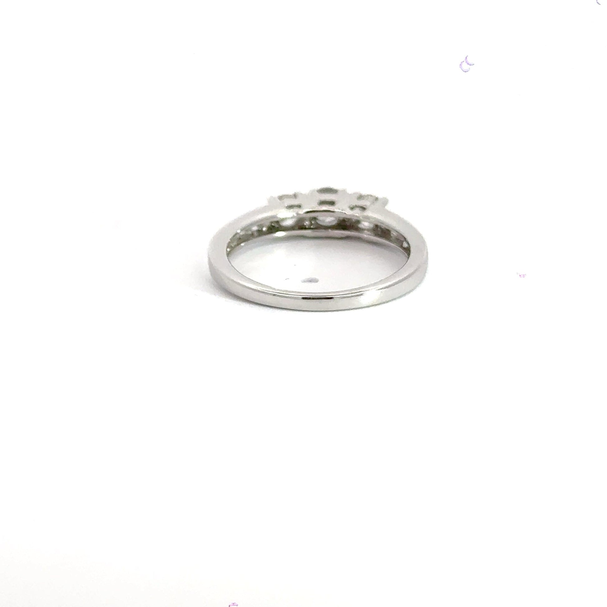 18CT White Gold Diamond Trilogy Ring Aces Jewellers