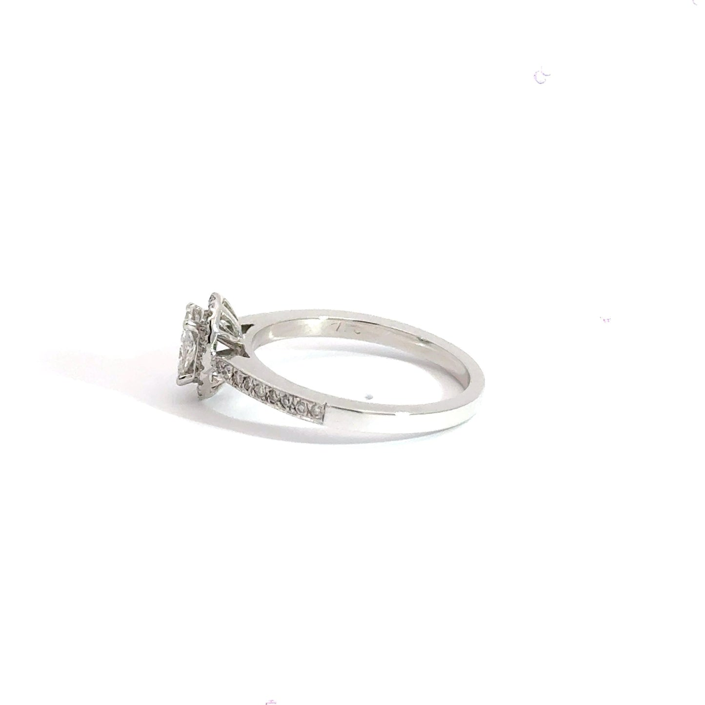 18CT White Gold Halo Diamond Ring Aces Jewellers