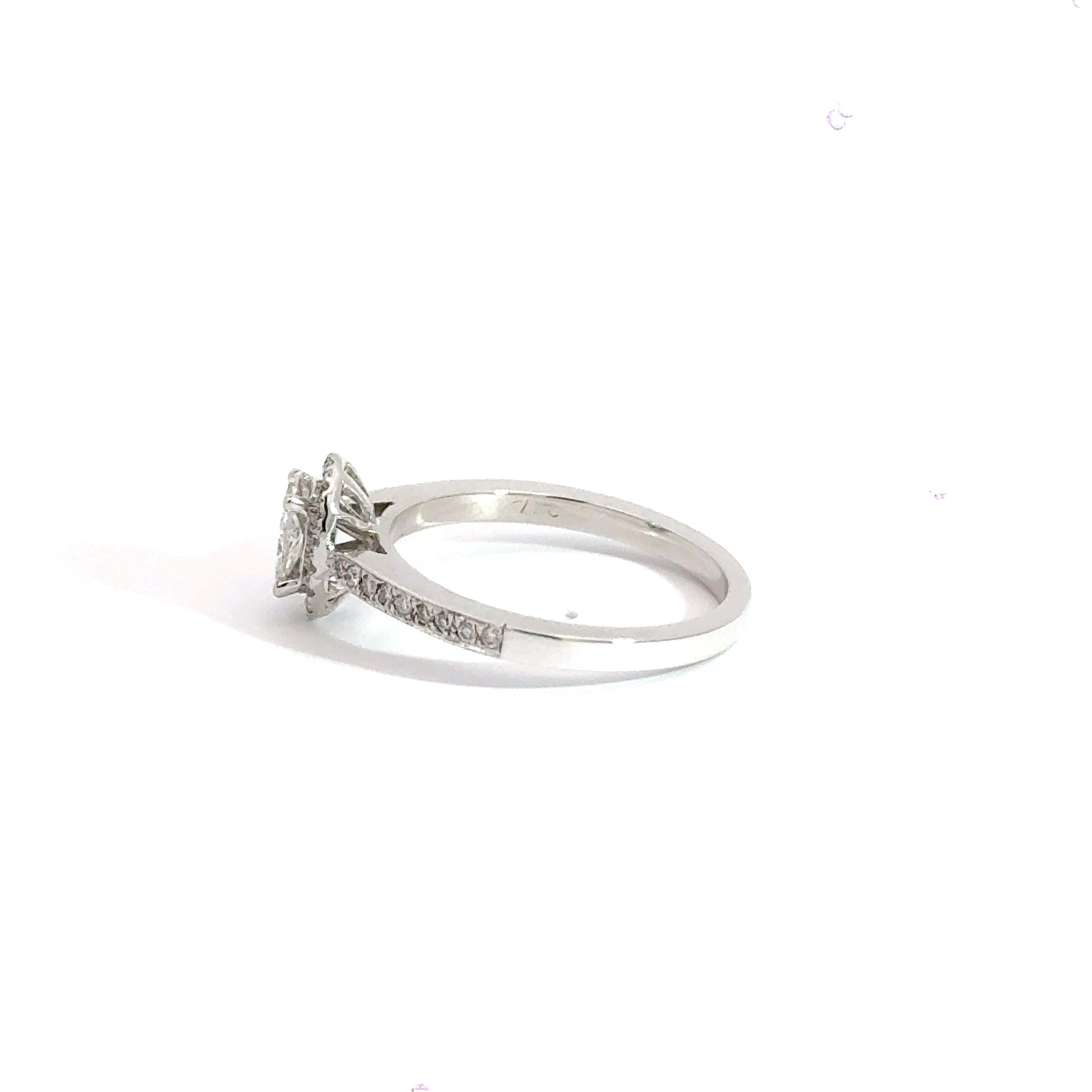 18CT White Gold Halo Diamond Ring Aces Jewellers