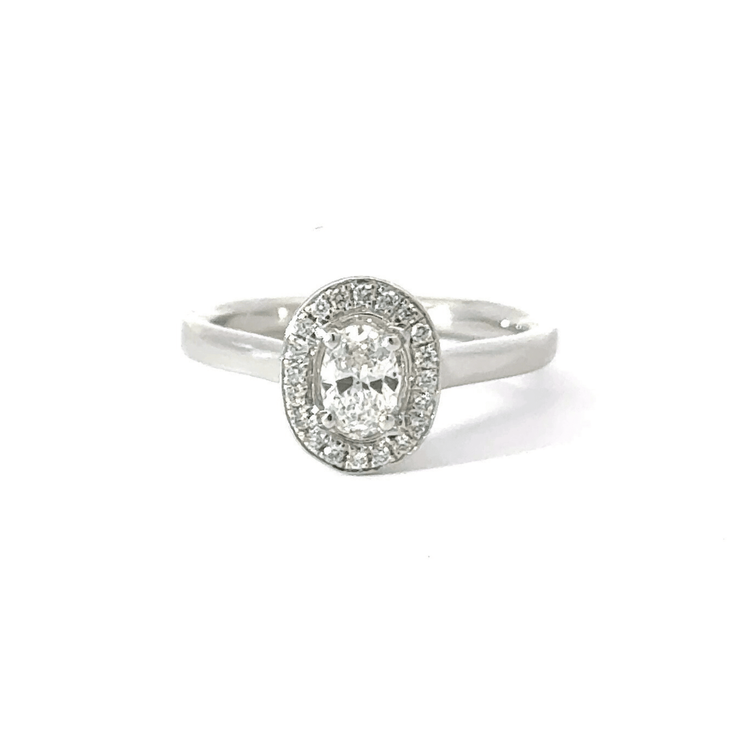 Platinum Diamond Oval Halo Ring Aces Jewellers
