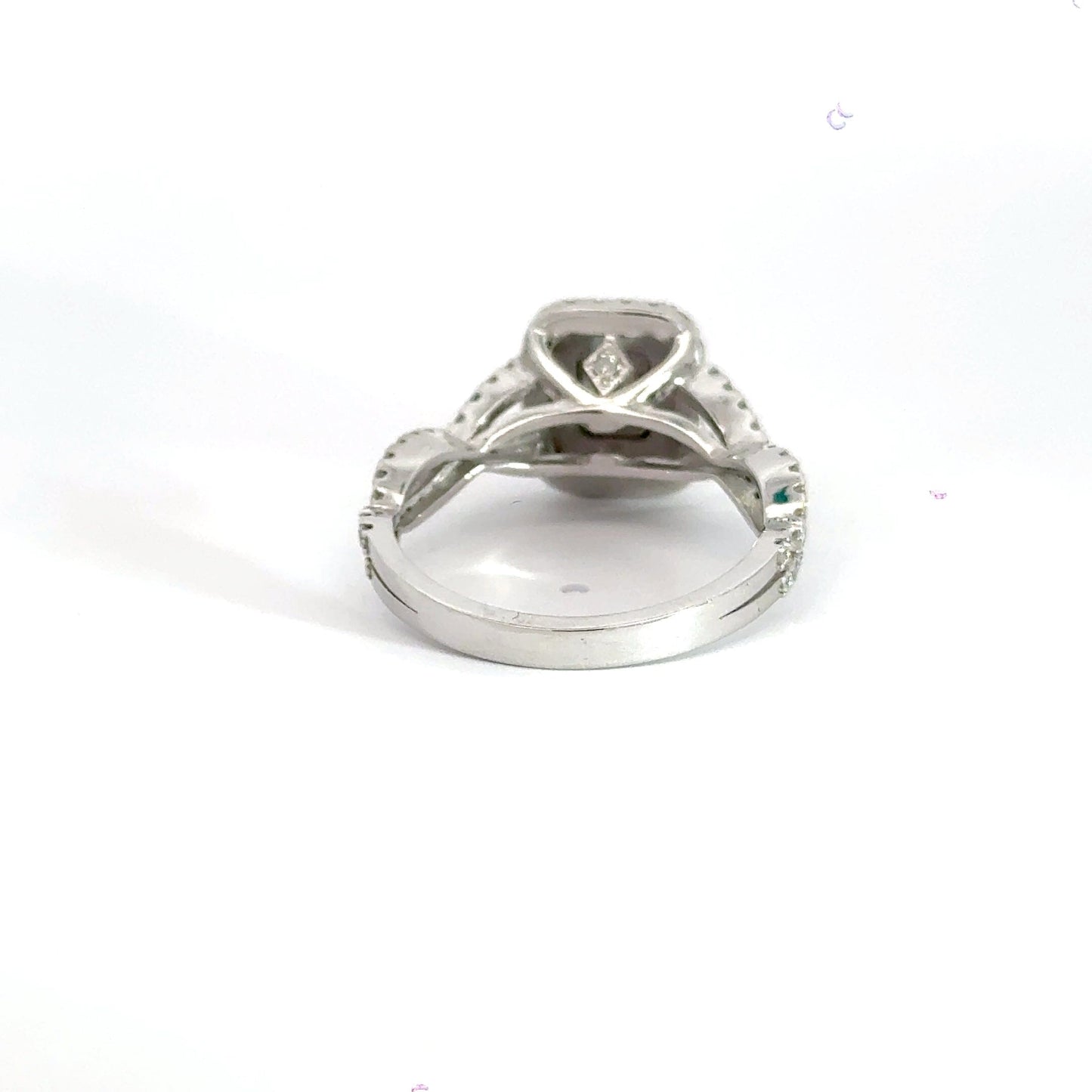 Platinum Rectangle Halo Baguette Diamond Twist Cluster Ring Aces Jewellers