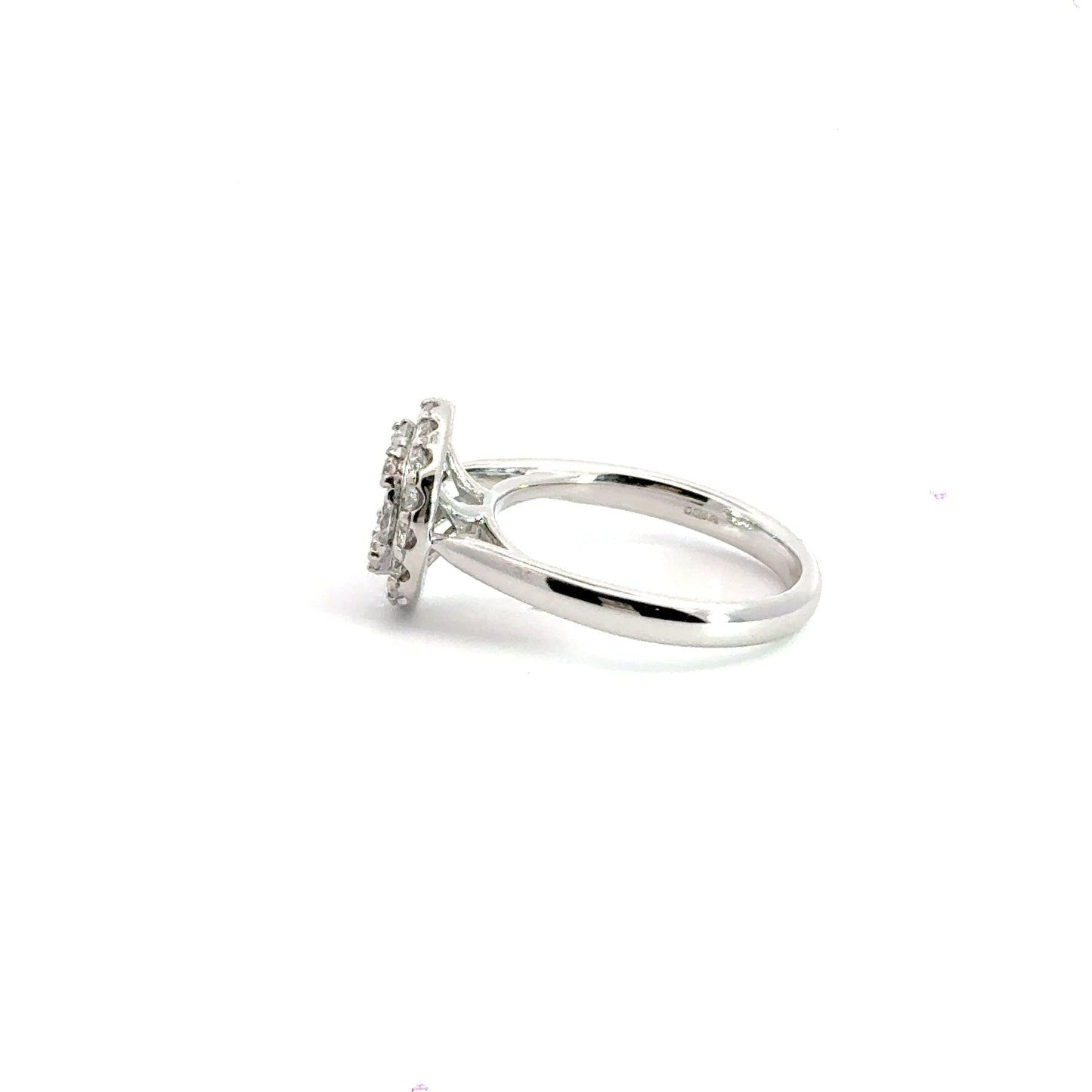 18CT White Gold Halo Diamond Ring Cluster Aces Jewellers