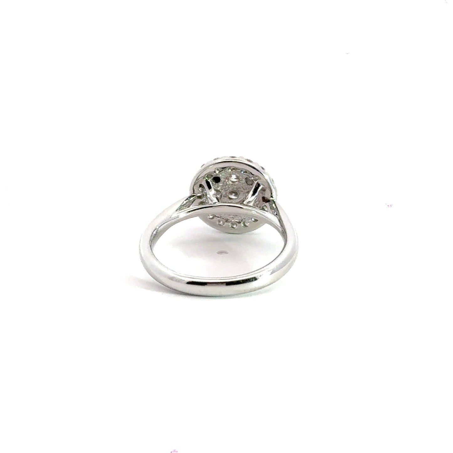 18CT White Gold Halo Diamond Ring Cluster Aces Jewellers