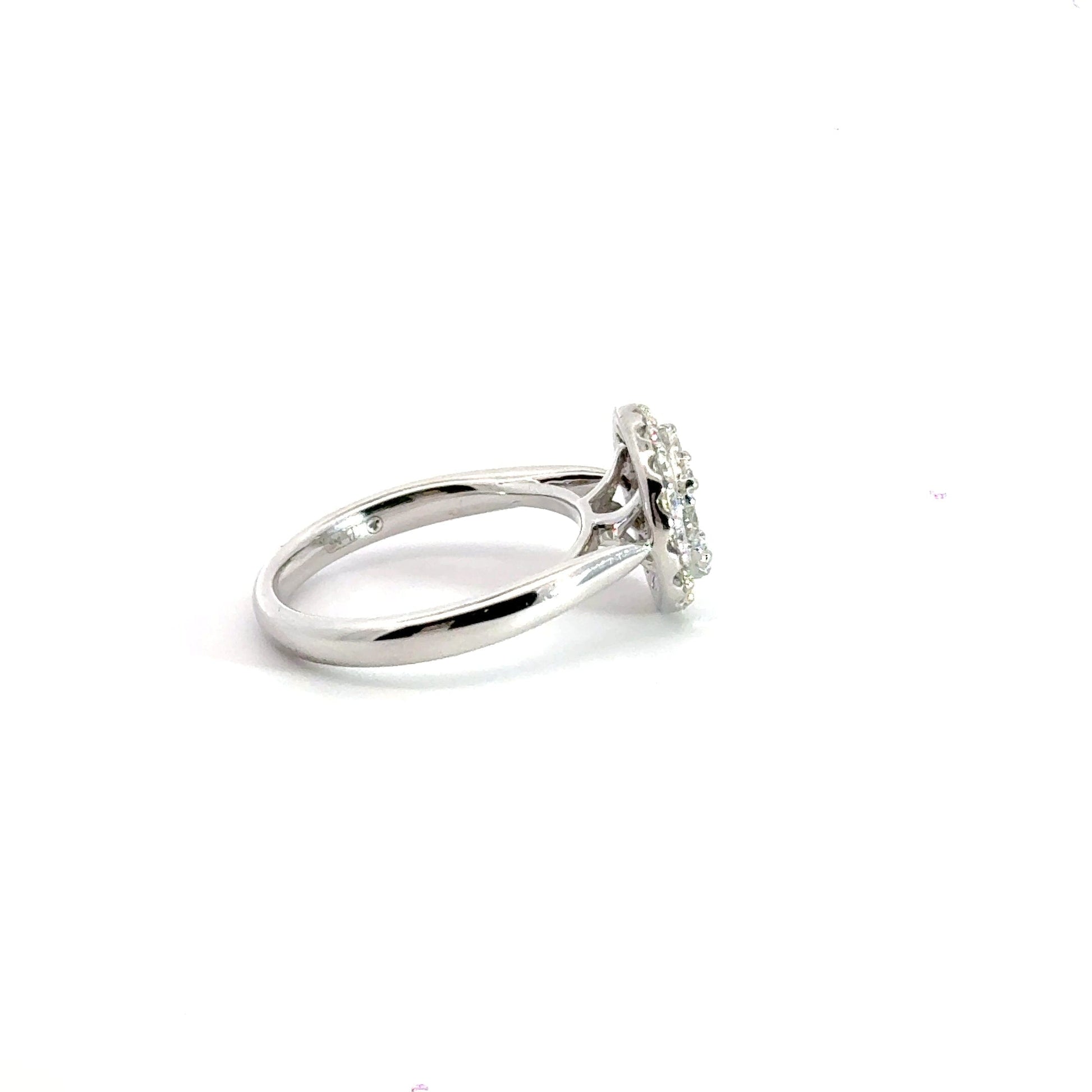 18CT White Gold Halo Diamond Ring Cluster Aces Jewellers