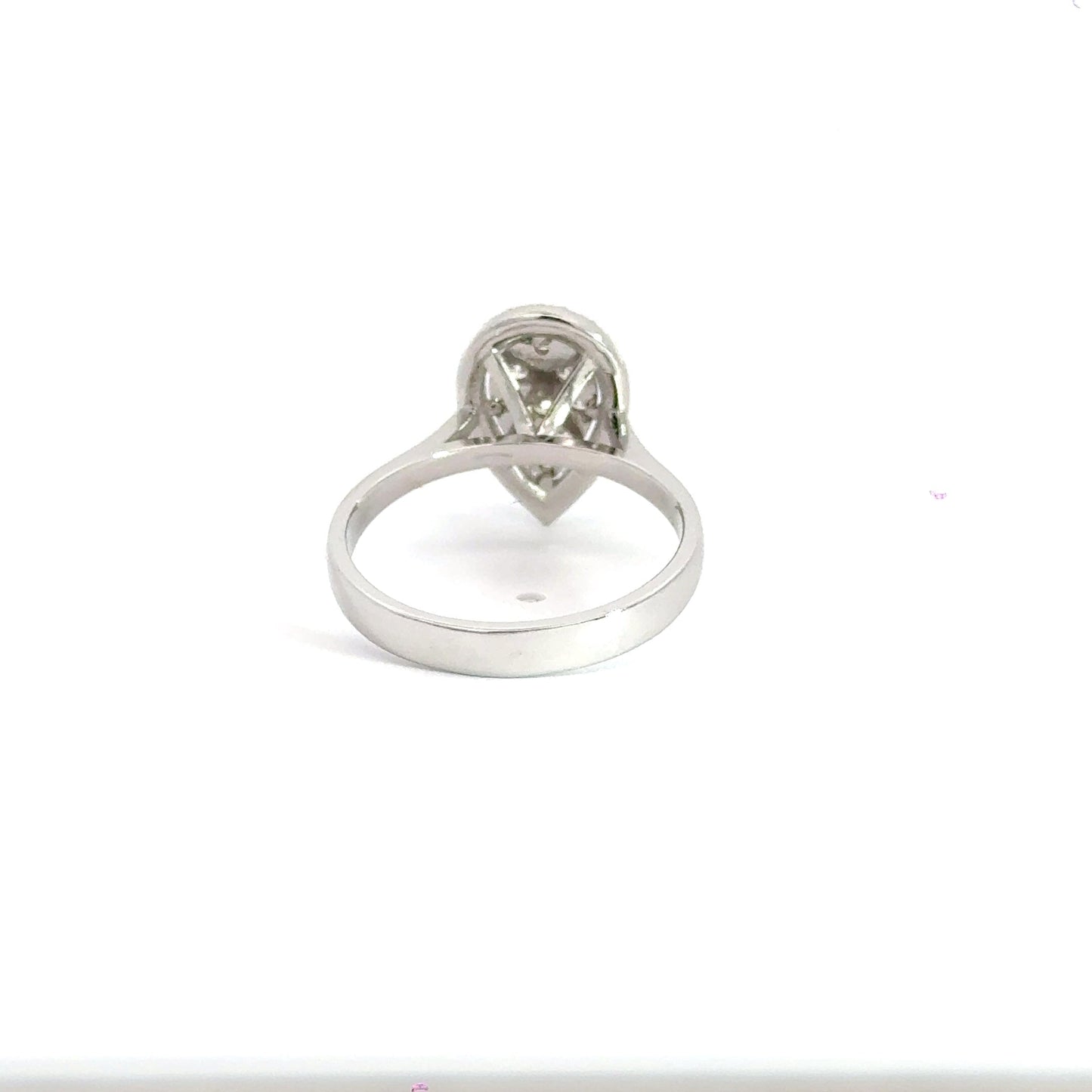 18CT White Gold Diamond Teardrop Ring Aces Jewellers