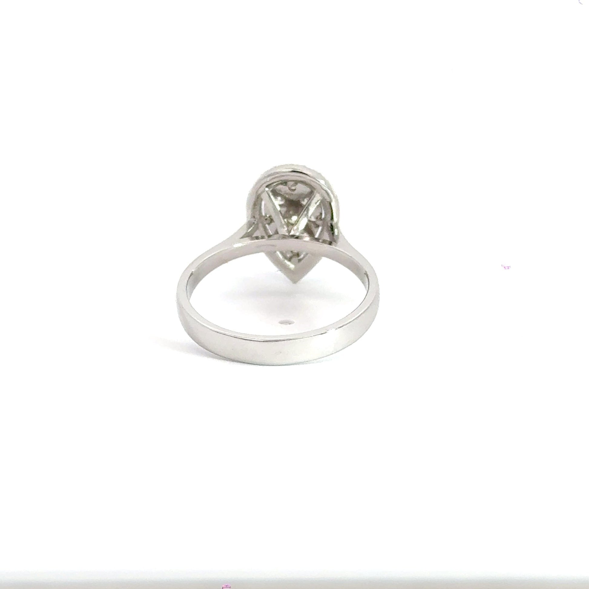 18CT White Gold Diamond Teardrop Ring Aces Jewellers