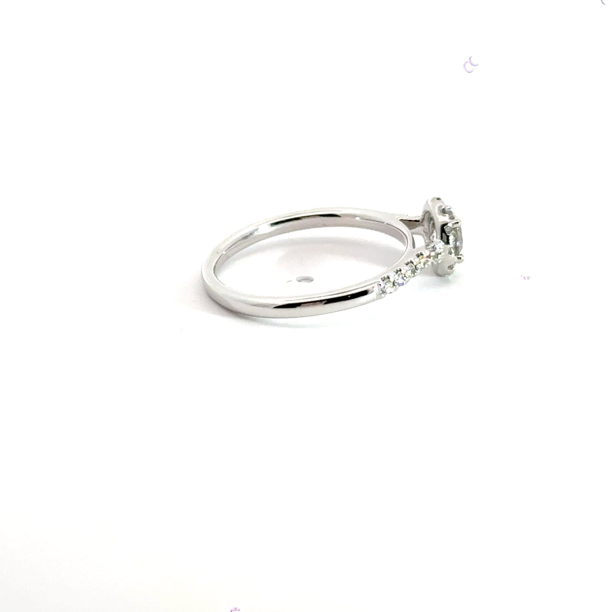 18CT White Gold Halo Diamond Ring Aces Jewellers