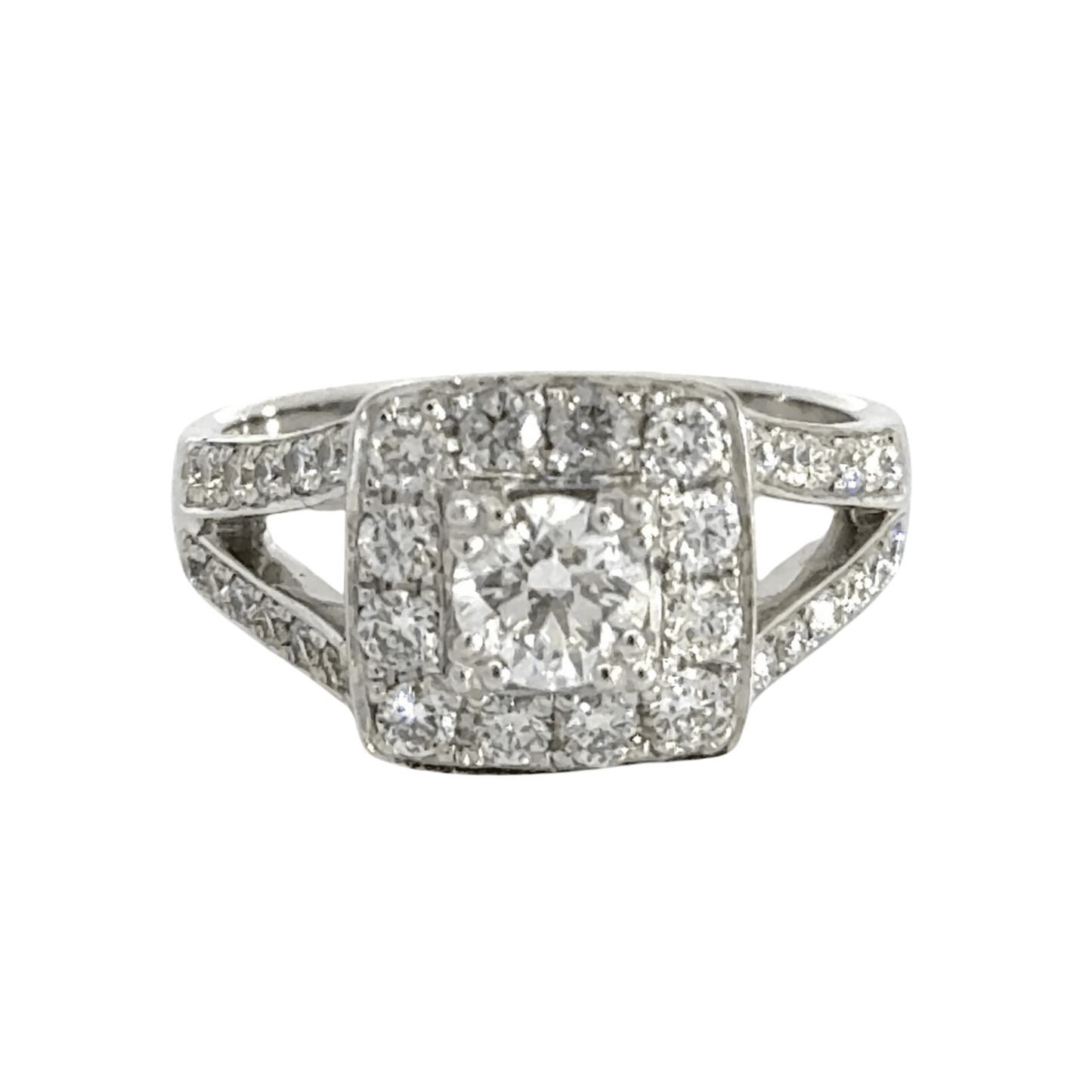 18CT White Gold Halo Diamond Ring Aces Jewellers