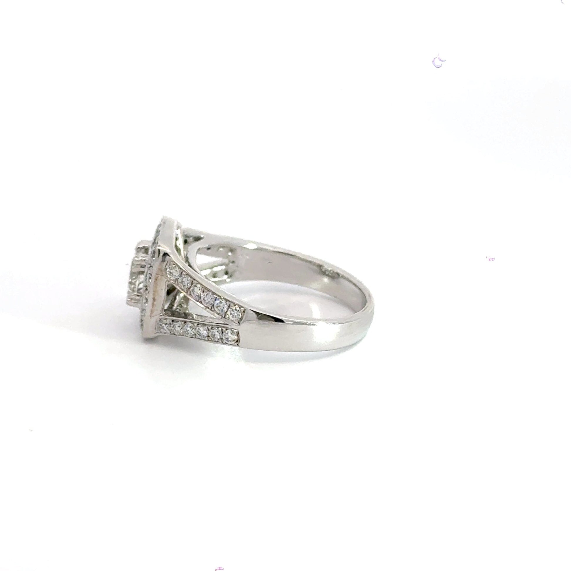 18CT White Gold Halo Diamond Ring Aces Jewellers