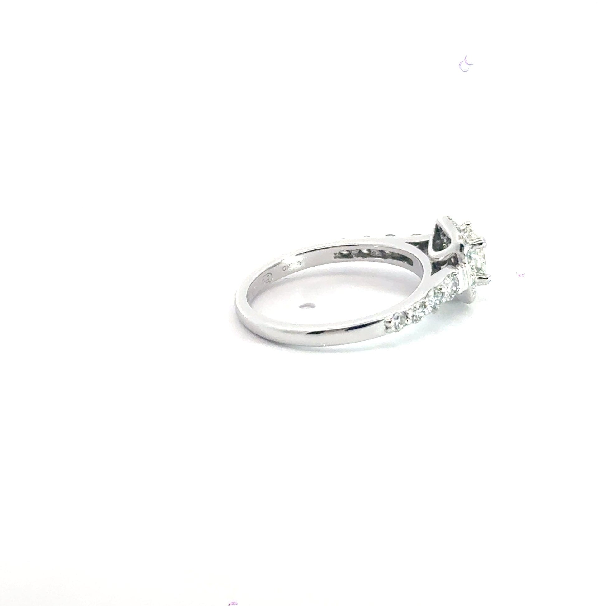 18CT White Gold Diamond Halo Ring Aces Jewellers