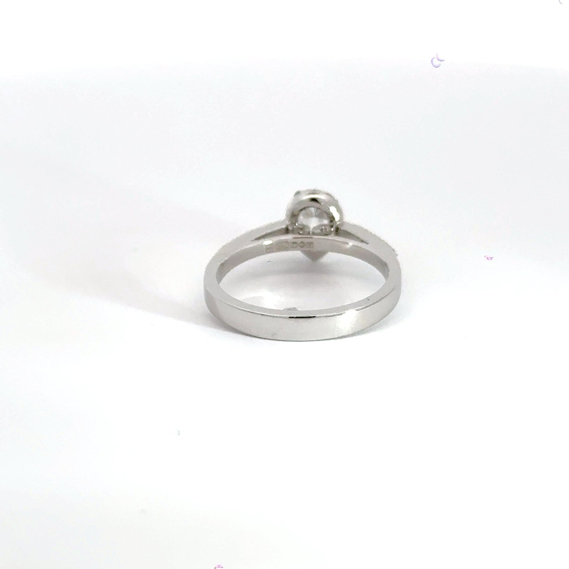18CT White Gold Diamond Teardrop Halo Ring Aces Jewellers
