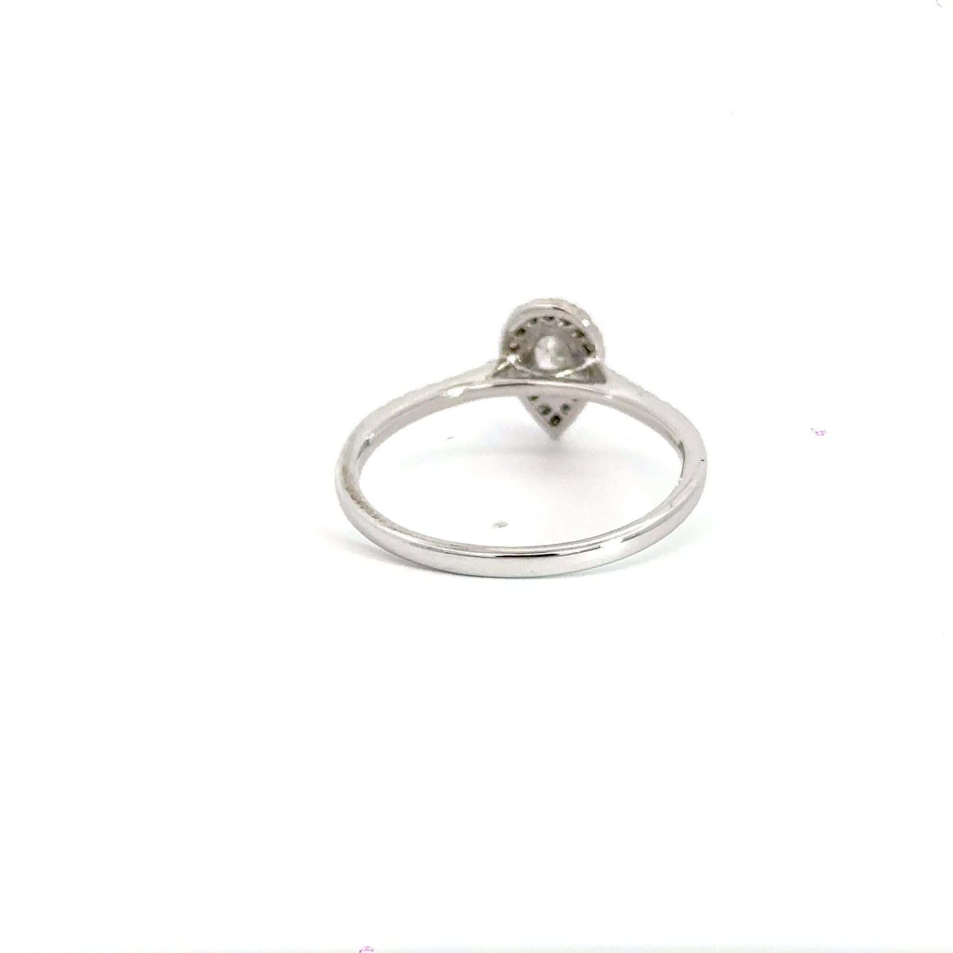 9CT White Gold Teardrop Diamond Ring Aces Jewellers
