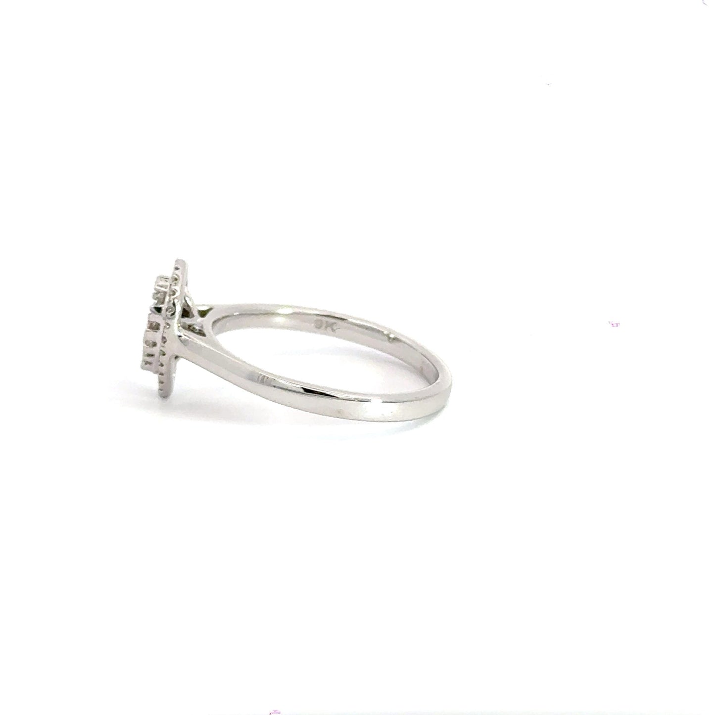 9CT White Gold Teardrop Cluster Diamond Ring Aces Jewellers