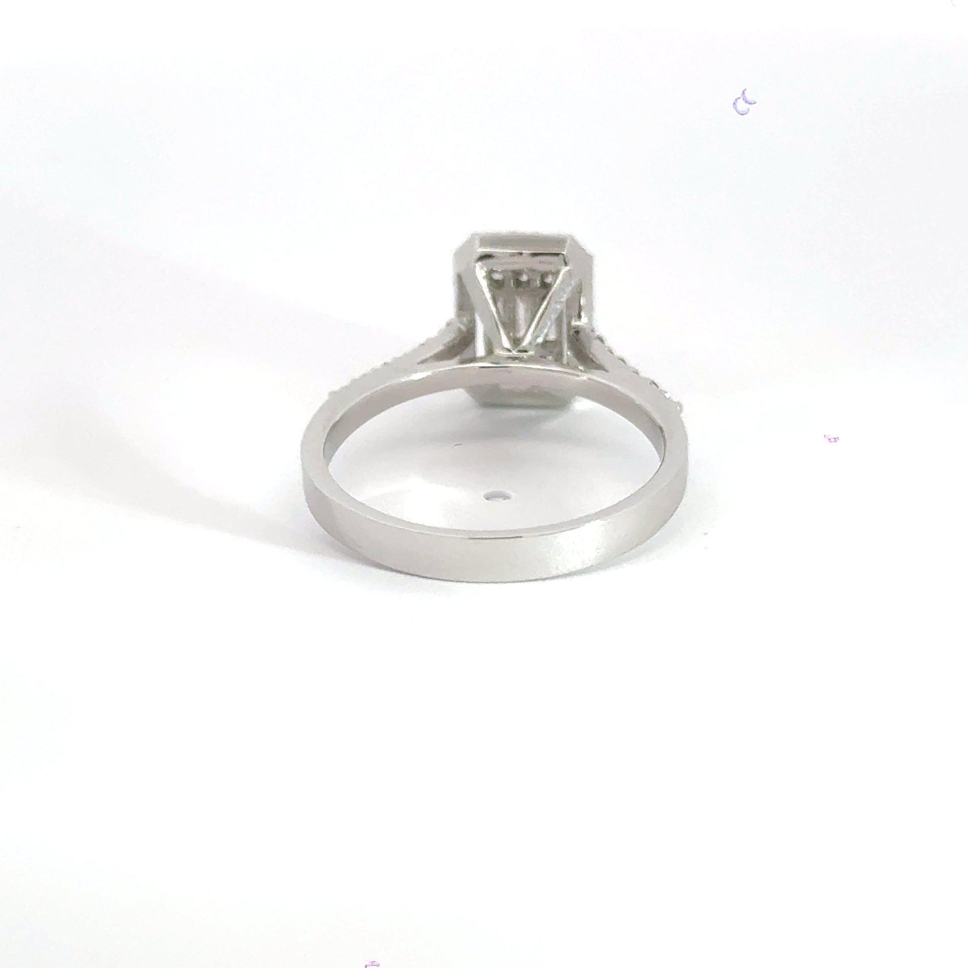 18CT White Gold Baguette Halo Diamond Ring Cluster Aces Jewellers