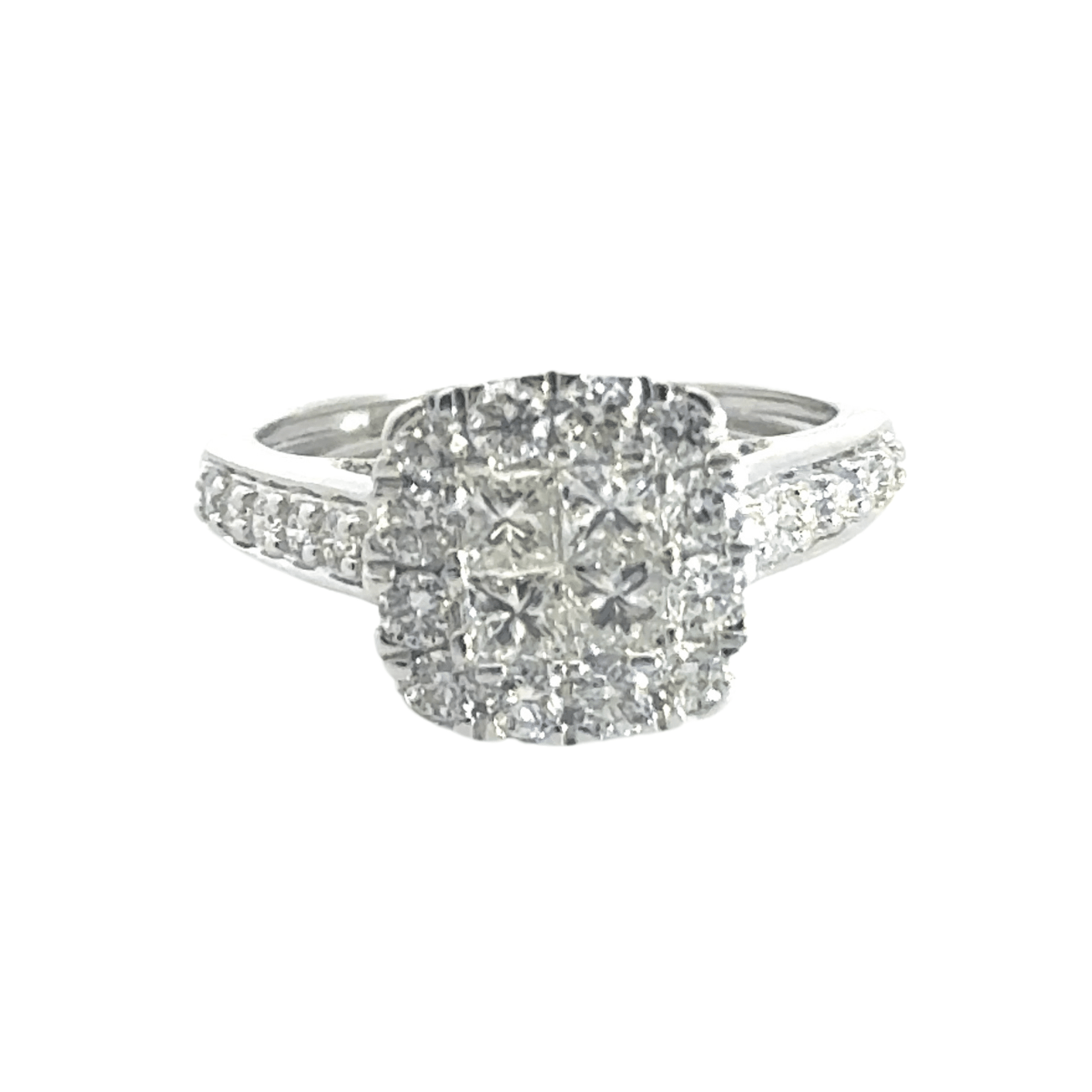 9CT White Gold Cluster Diamond Ring Aces Jewellers