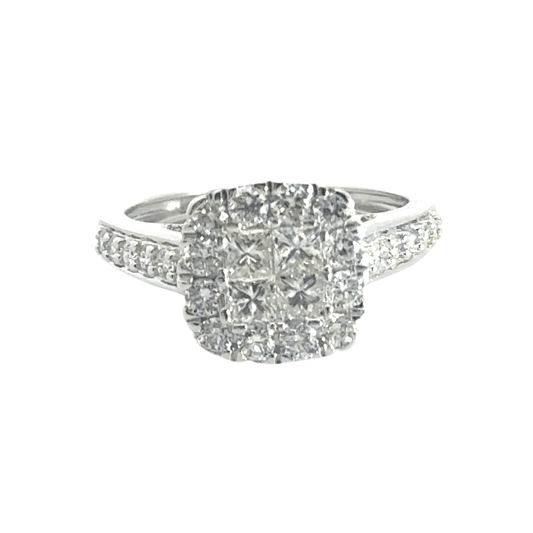 9CT White Gold Cluster Diamond Ring Aces Jewellers