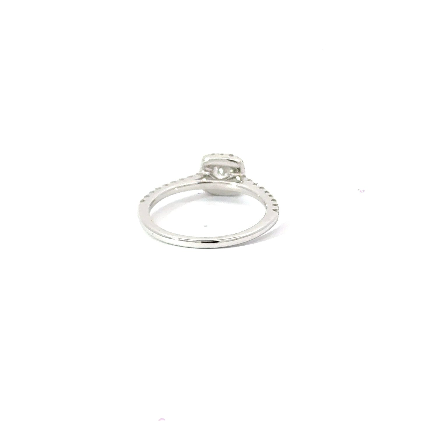 18CT White Gold Cushion Cut Diamond Ring Aces Jewellers
