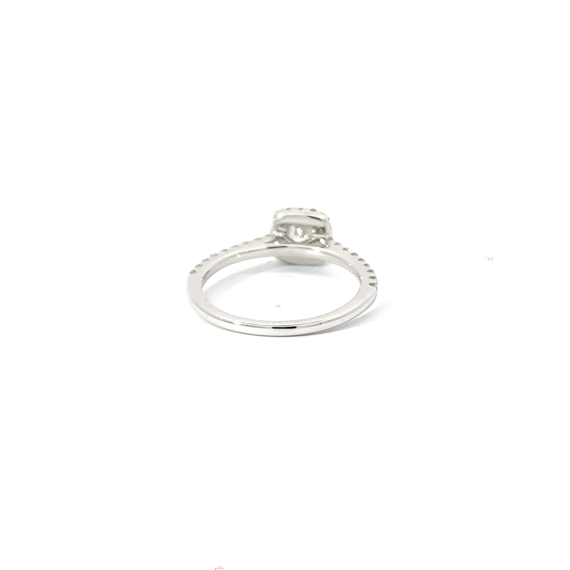 18CT White Gold Cushion Cut Diamond Ring Aces Jewellers