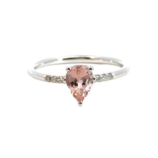 14CT White Gold Ring Diamonds & Manmade Coloured Stone Aces Jewellers
