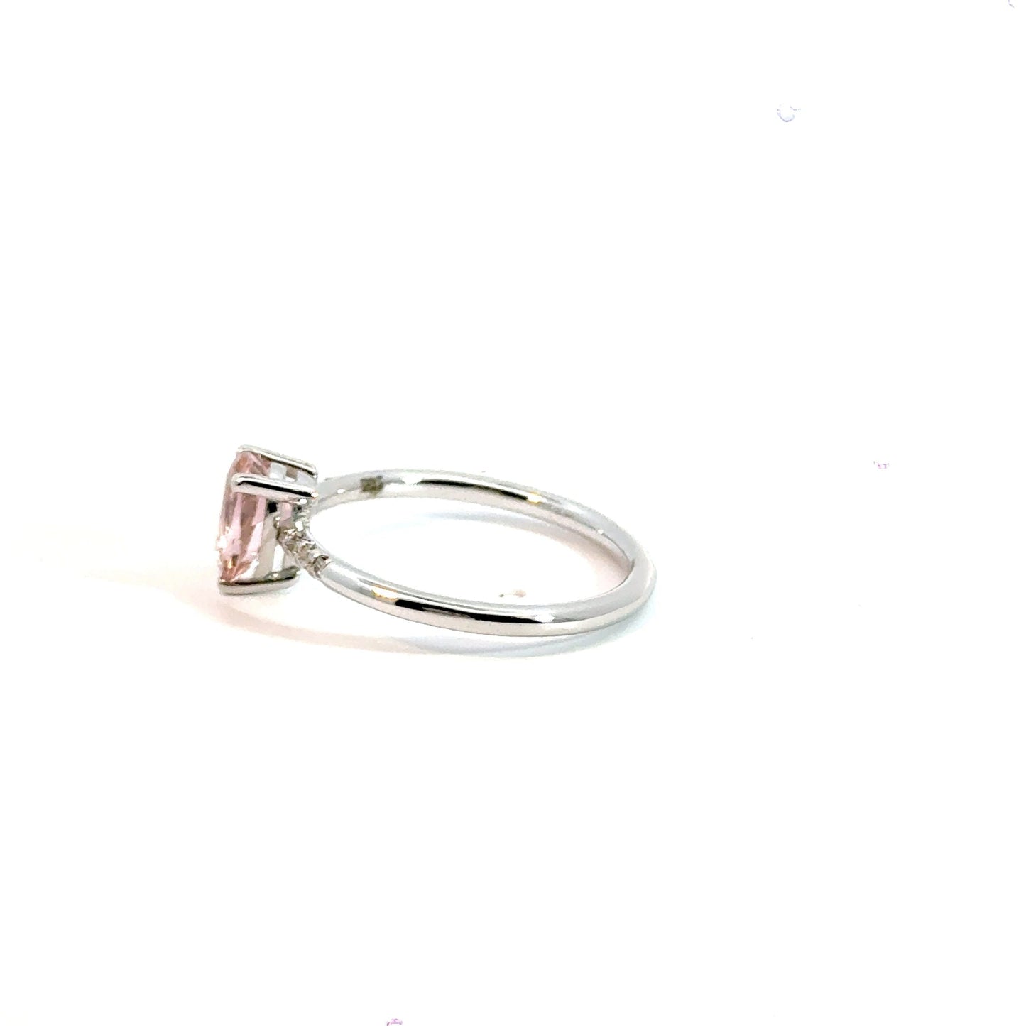 14CT White Gold Ring Diamonds & Manmade Coloured Stone Aces Jewellers