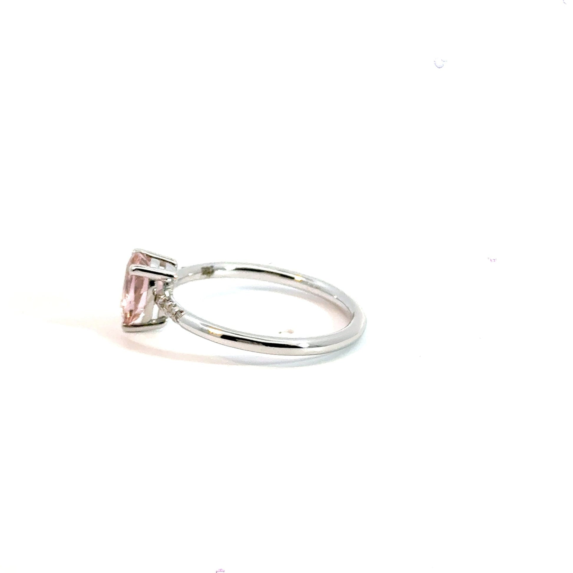 14CT White Gold Ring Diamonds & Manmade Coloured Stone Aces Jewellers