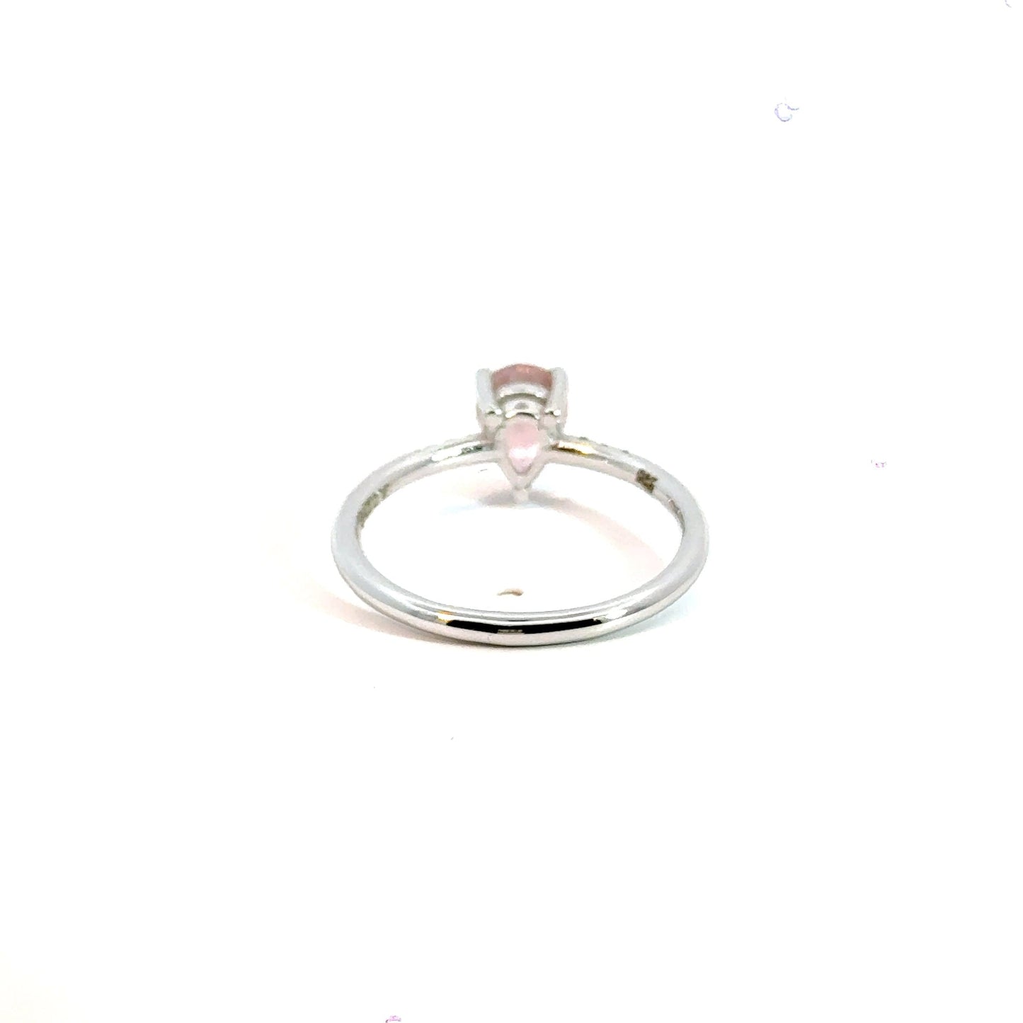 14CT White Gold Ring Diamonds & Manmade Coloured Stone Aces Jewellers