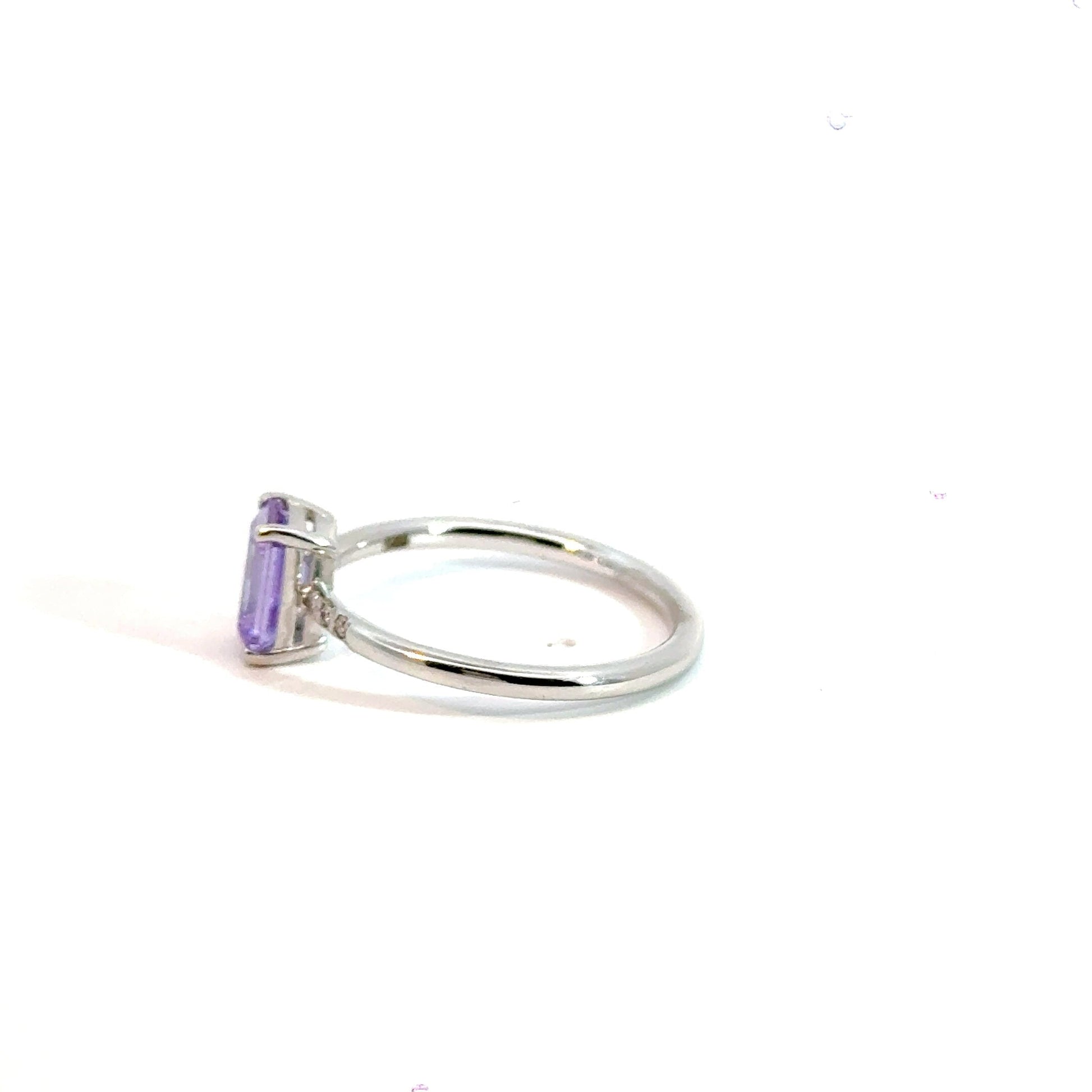 14CT White Gold Ring Diamonds & Manmade Coloured Stone Aces Jewellers
