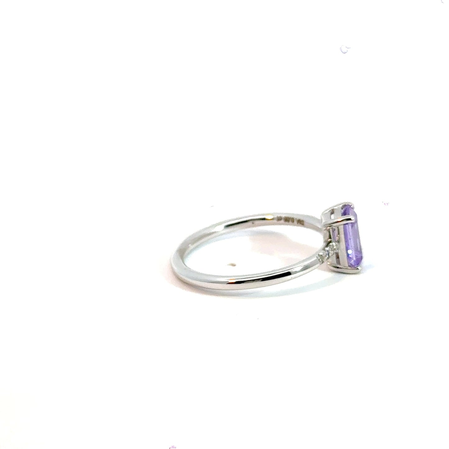 14CT White Gold Ring Diamonds & Manmade Coloured Stone Aces Jewellers