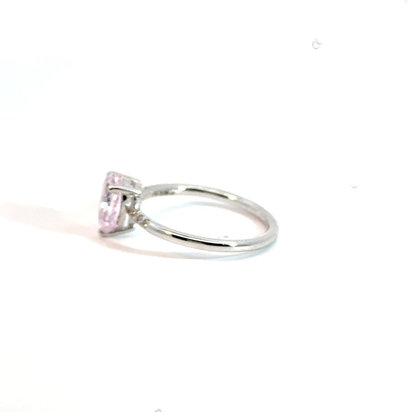14CT White Gold Ring with Diamonds & Manmade Coloured Centre Stone Aces Jewellers