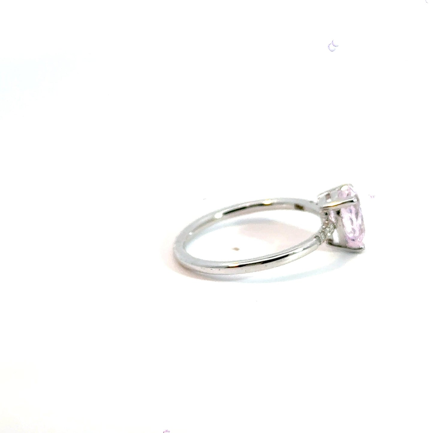14CT White Gold Ring with Diamonds & Manmade Coloured Centre Stone Aces Jewellers