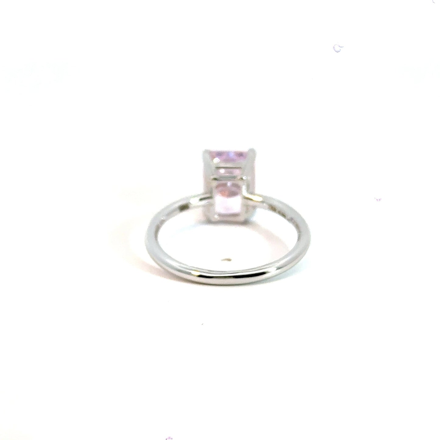 14CT White Gold Ring with Diamonds & Manmade Coloured Stone Aces Jewellers