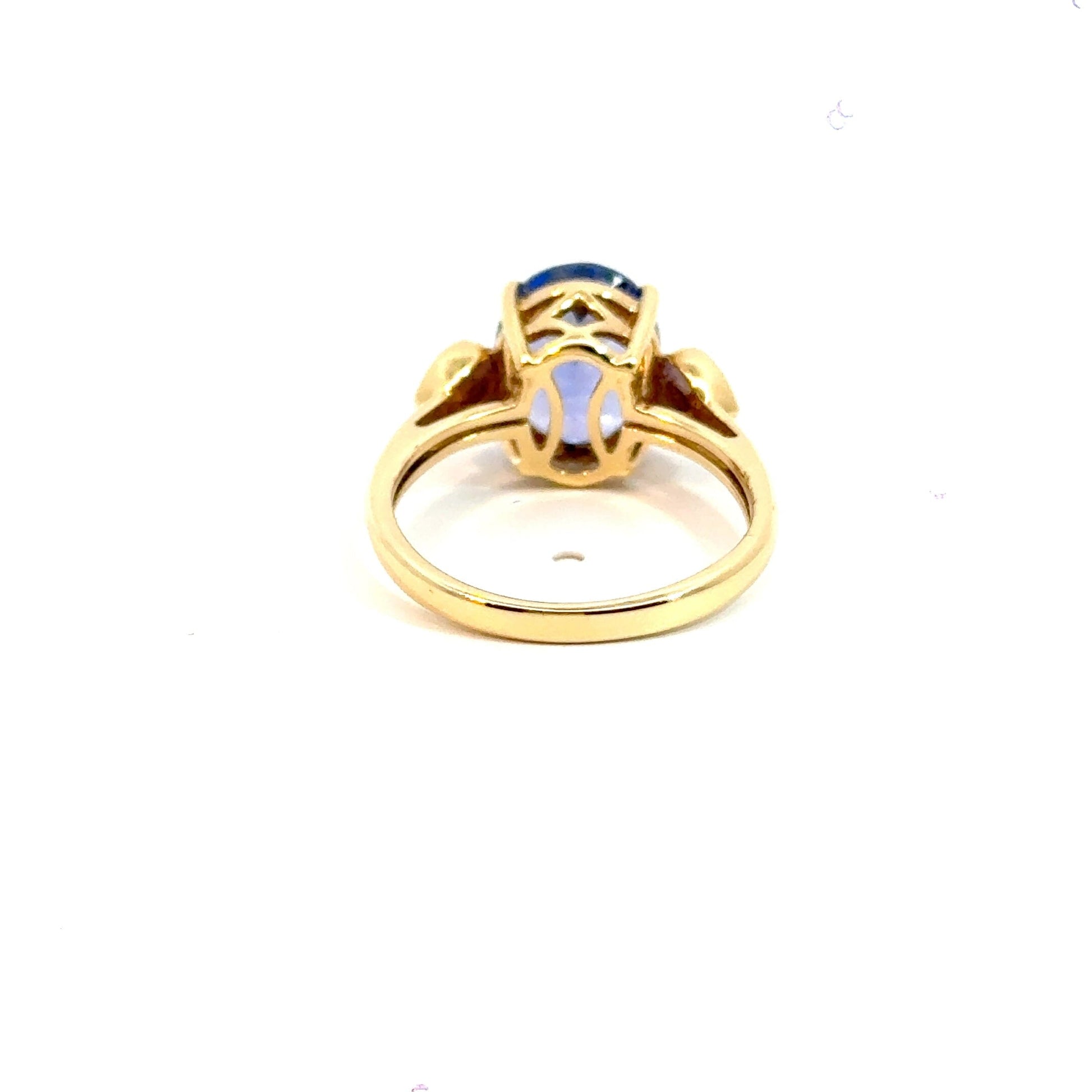 18CT Yellow Gold Diamond & Tanzanite Ring Trilogy Aces Jewellers