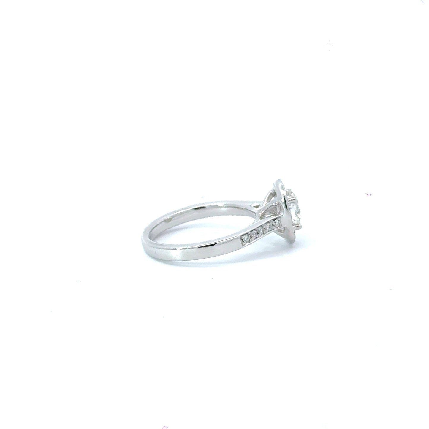 Platinum Halo Oval Diamond Ring Aces Jewellers