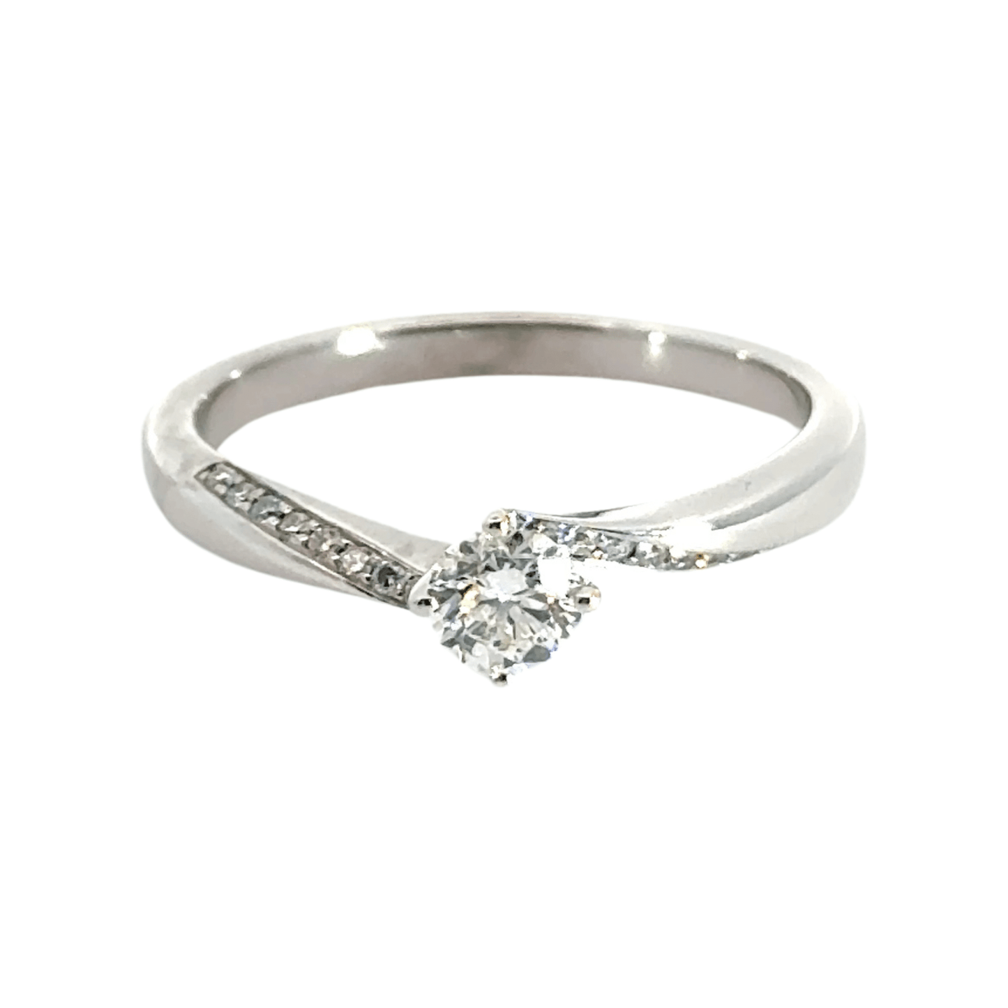 Platinum Diamond Solitaire Twist 0.40CT Aces Jewellers