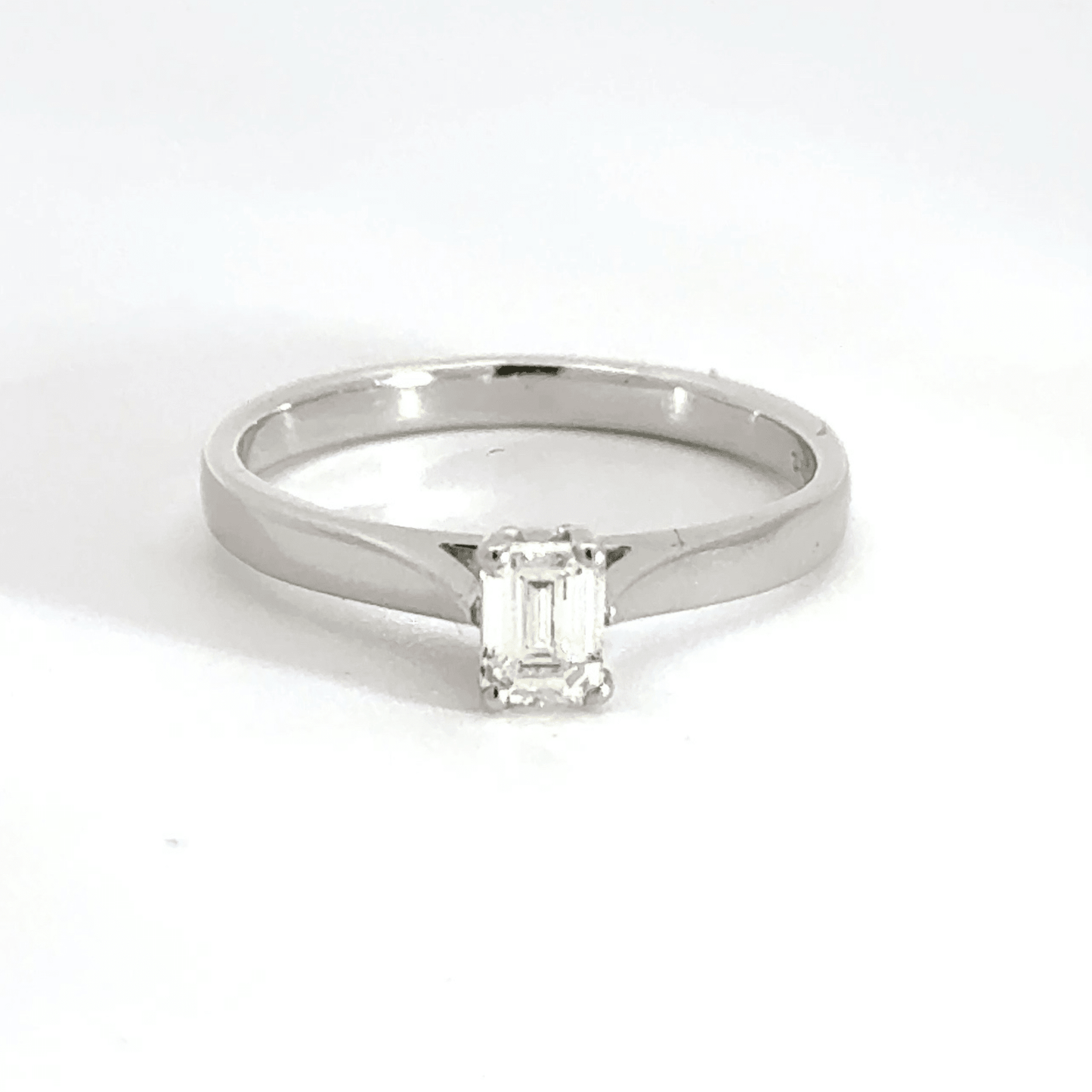 Platinum Emerald Cut Diamond Ring Solitaire Aces Jewellers