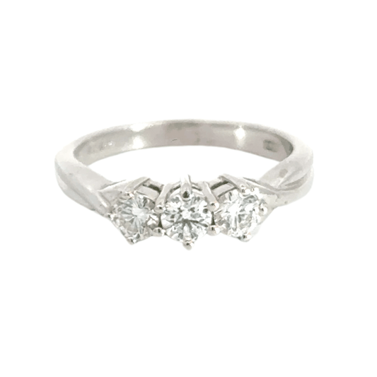 Platinum 3 Stone Trilogy Diamond Ring Aces Jewellers