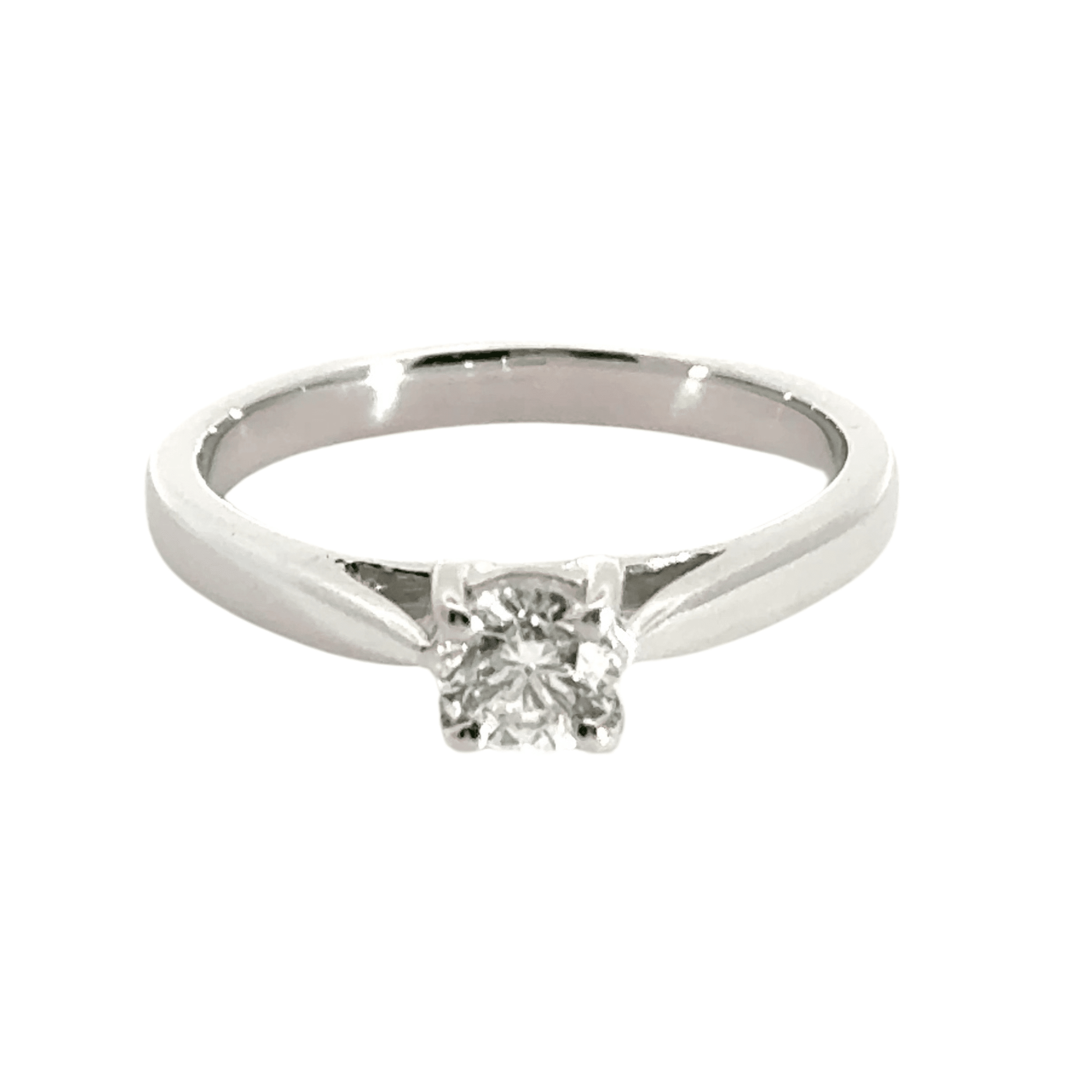 18CT White Gold Solitaire Diamond Ring 0.50CT Aces Jewellers