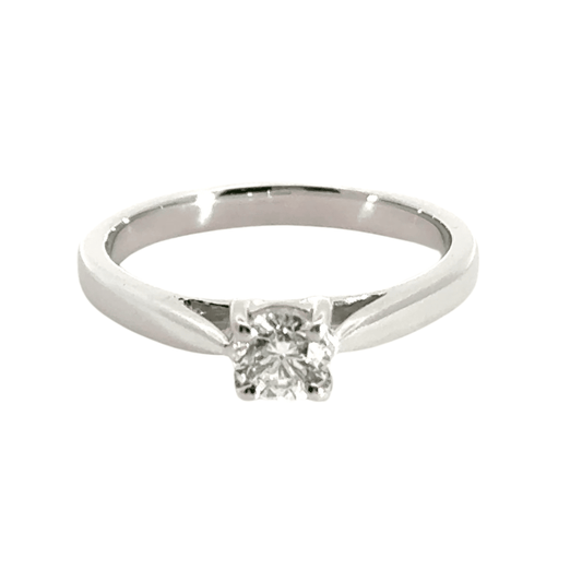 18CT White Gold Solitaire Diamond Ring 0.50CT Aces Jewellers