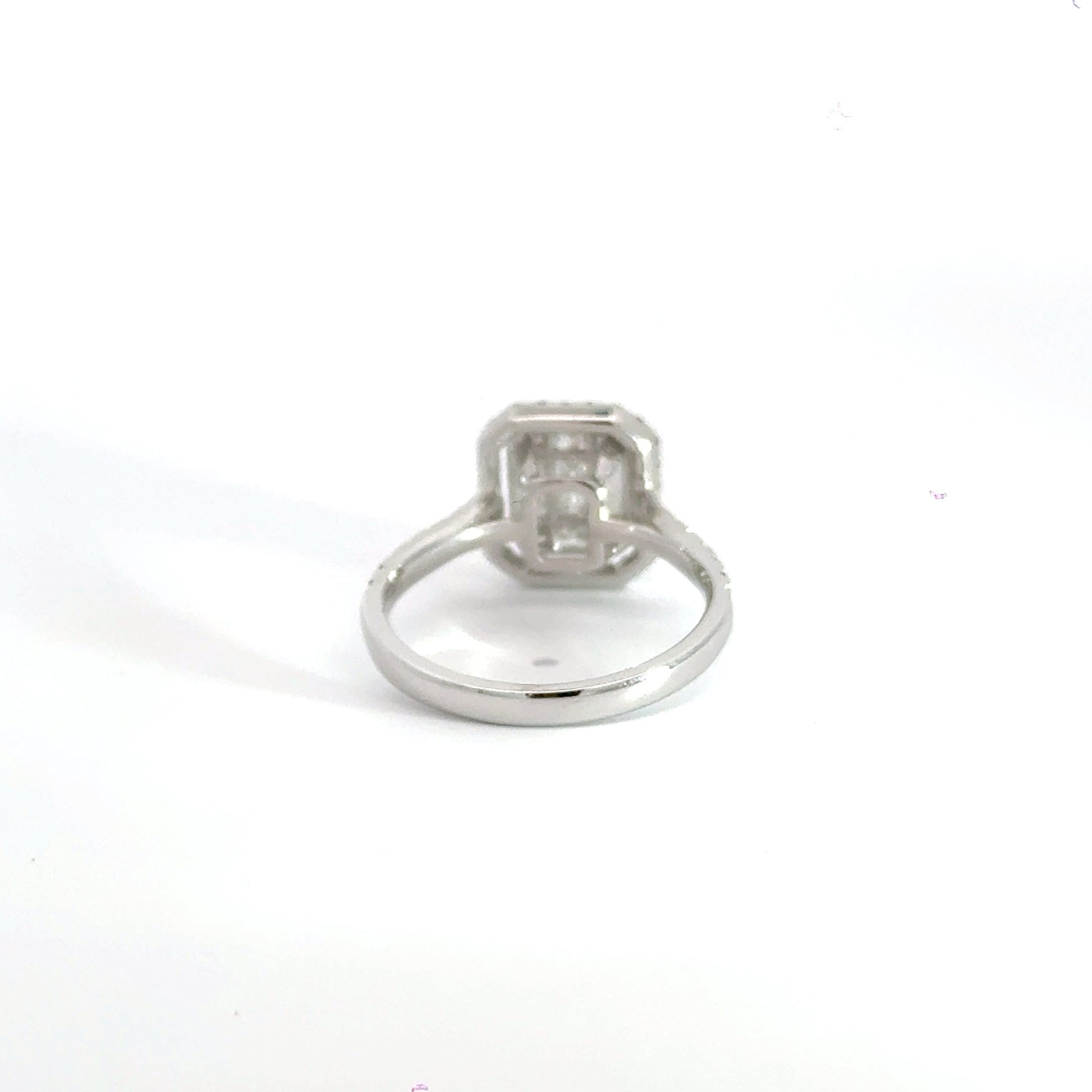 14CT White Gold Diamond Cluster Halo Ring Aces Jewellers
