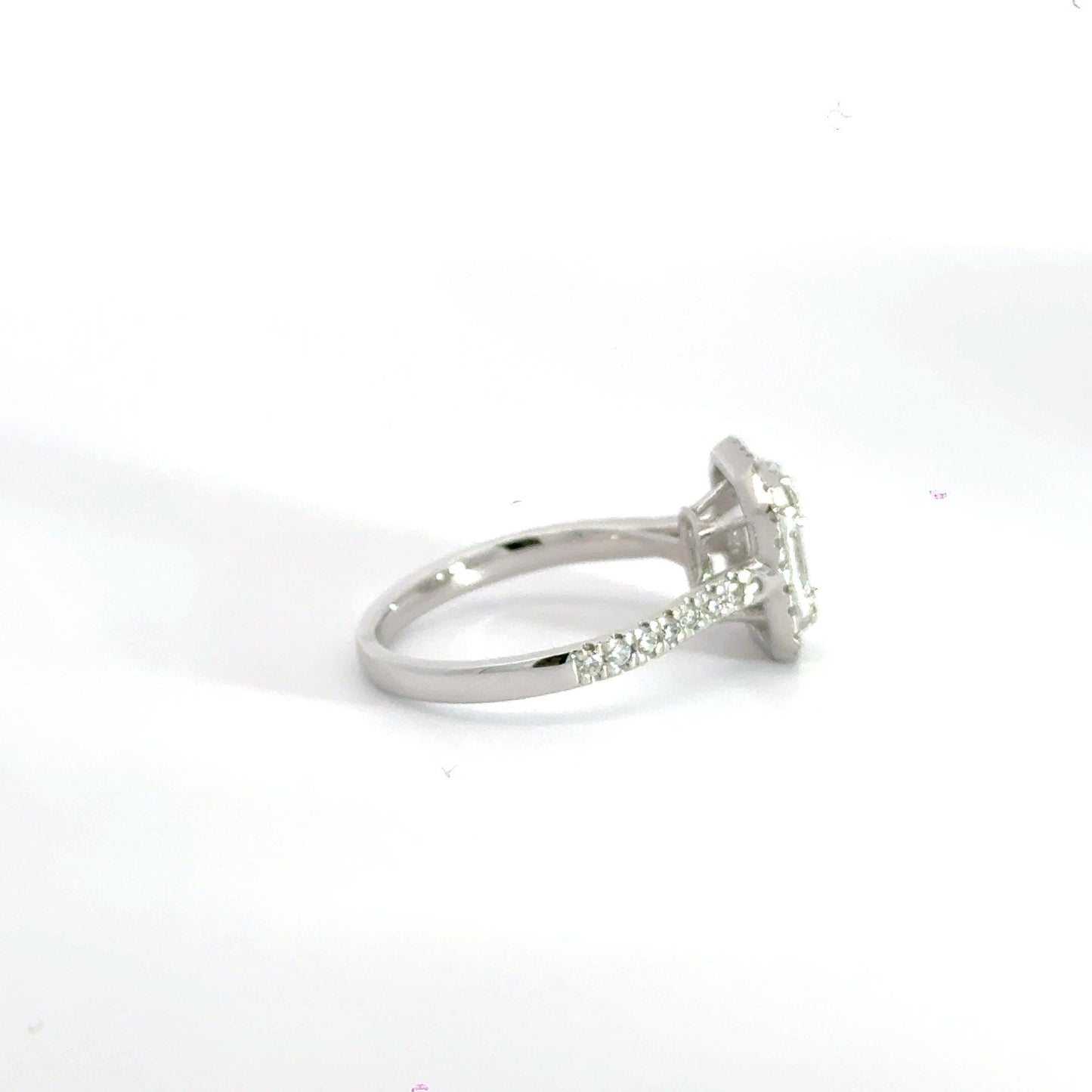 14CT White Gold Diamond Cluster Halo Ring Aces Jewellers