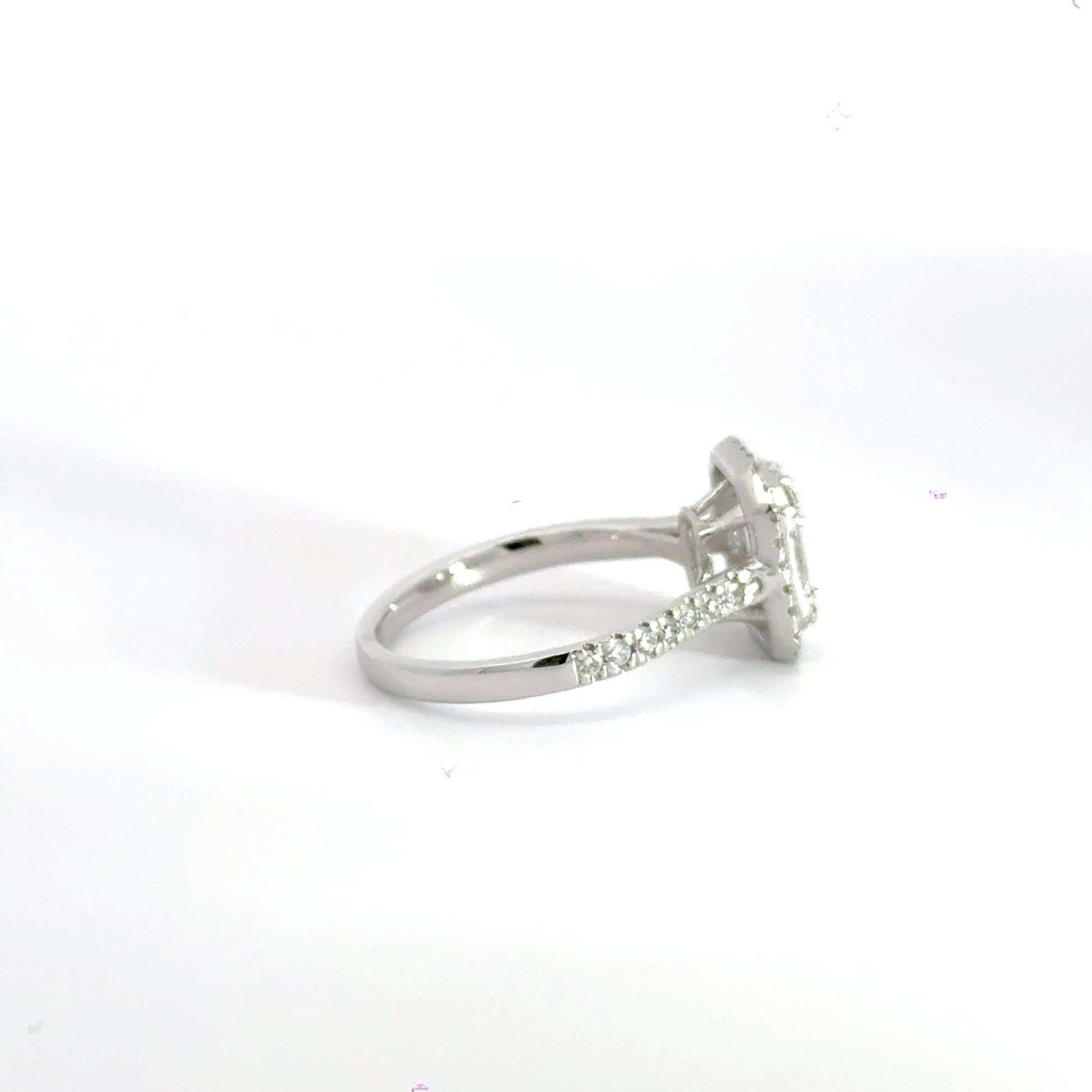 14CT White Gold Diamond Cluster Halo Ring Aces Jewellers