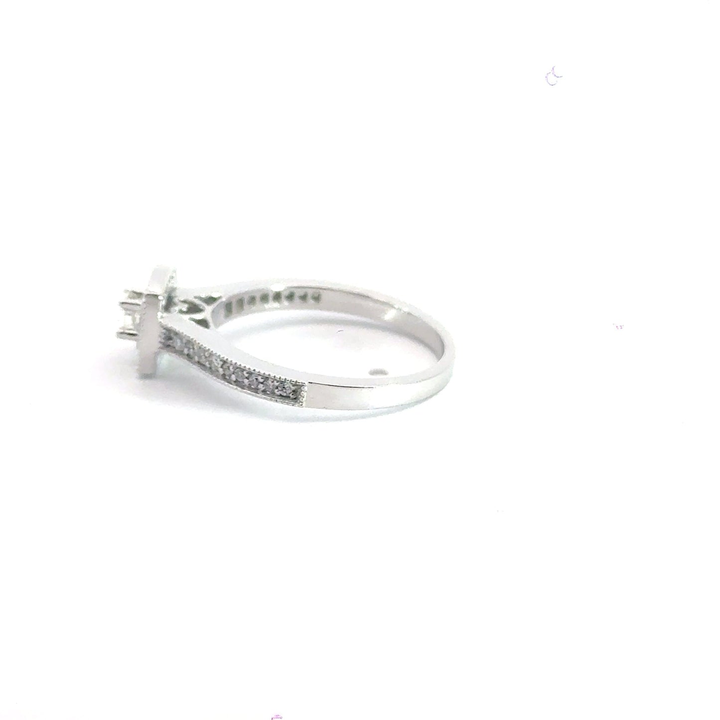 14CT White Gold Diamond Halo Ring Aces Jewellers