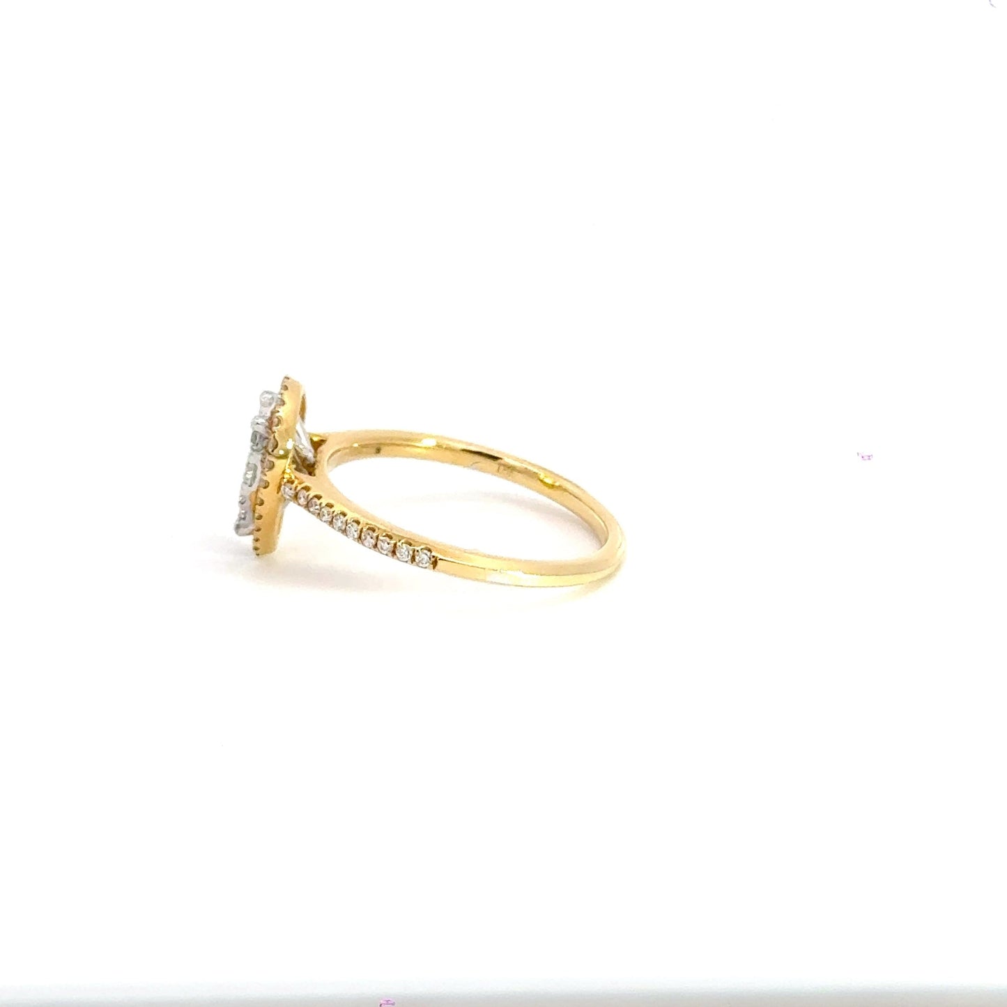 18CT Yellow Gold Teardrop Diamond Ring Aces Jewellers