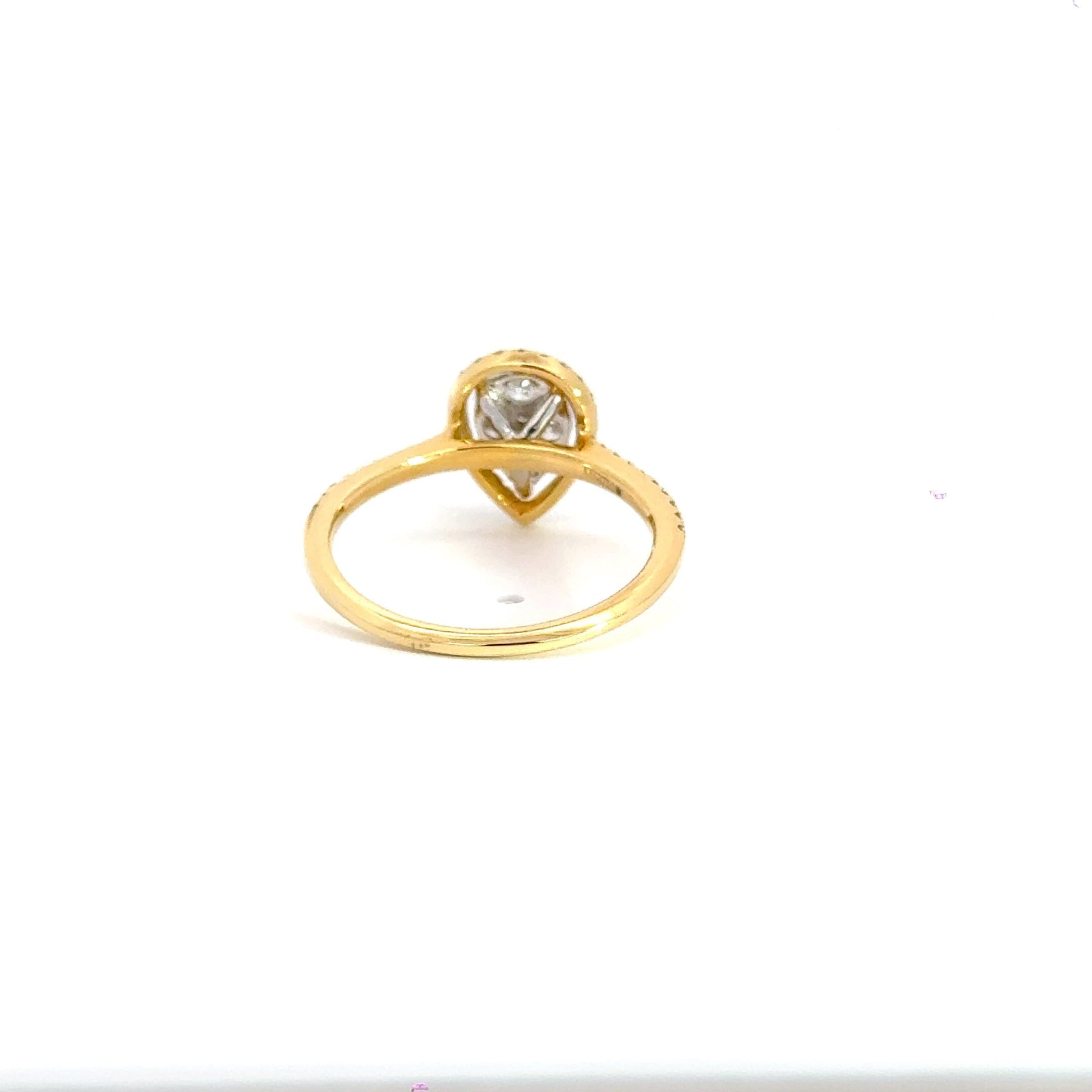 18CT Yellow Gold Teardrop Diamond Ring Aces Jewellers