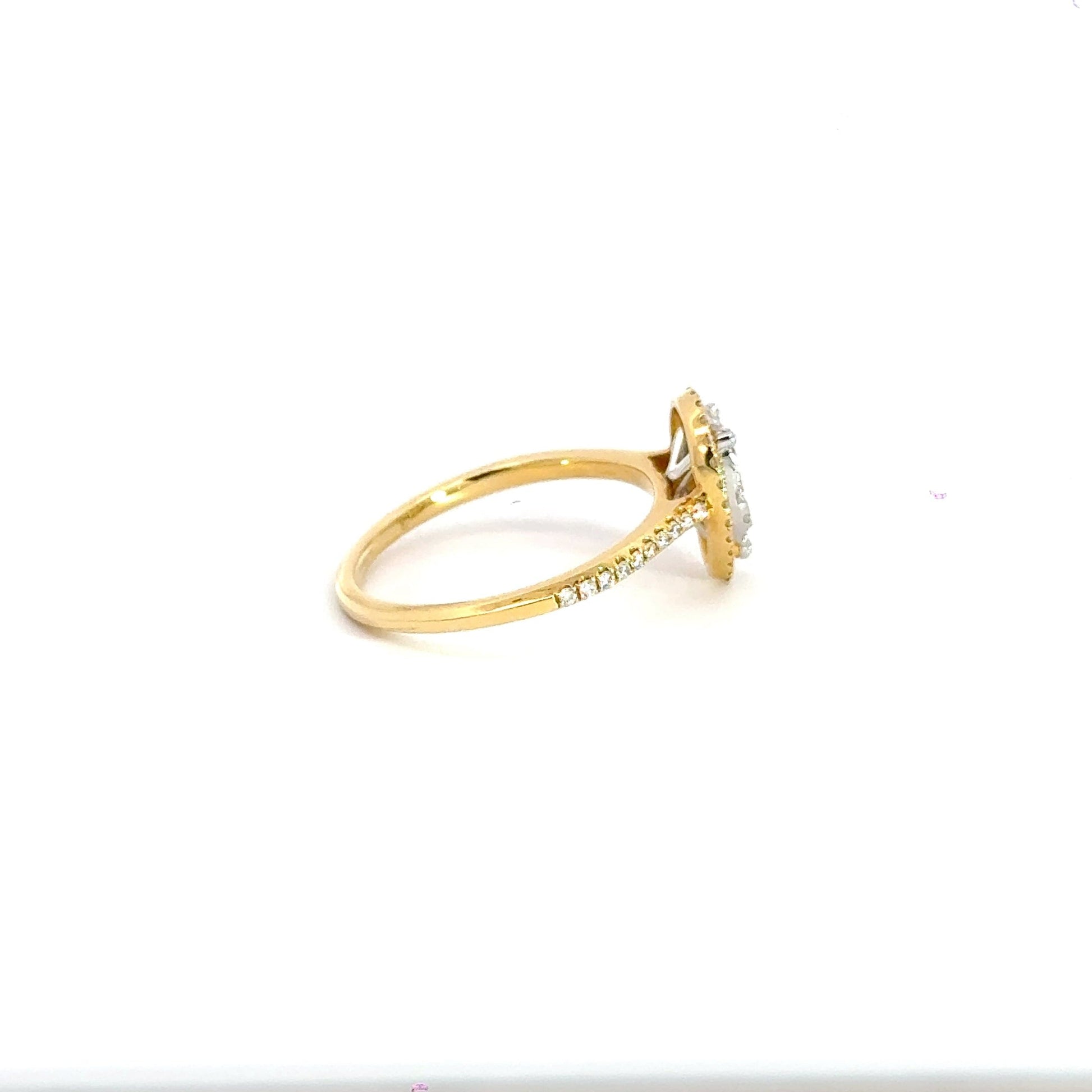 18CT Yellow Gold Teardrop Diamond Ring Aces Jewellers