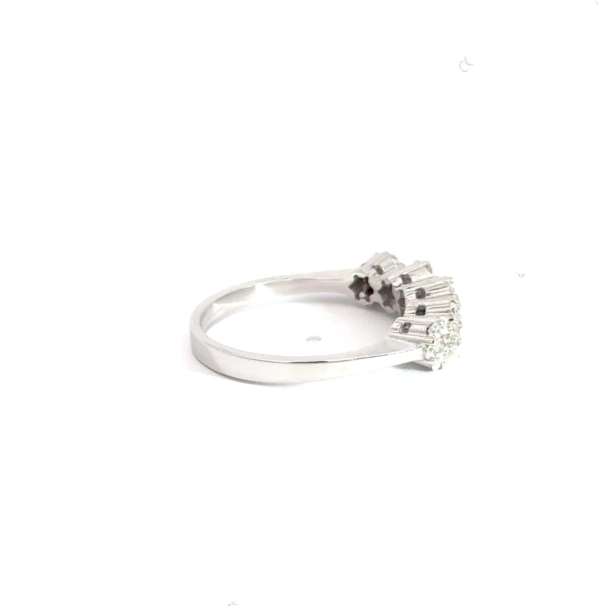 18CT White Gold 5 Cluster Diamond Ring Eternity Band Aces Jewellers