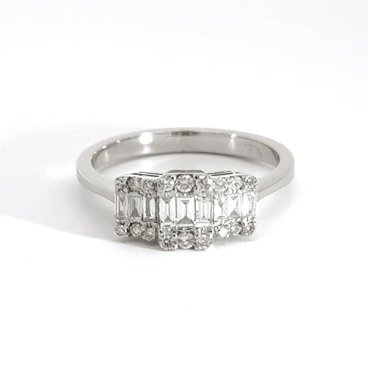 18CT White Gold Trilogy Diamond Ring Aces Jewellers