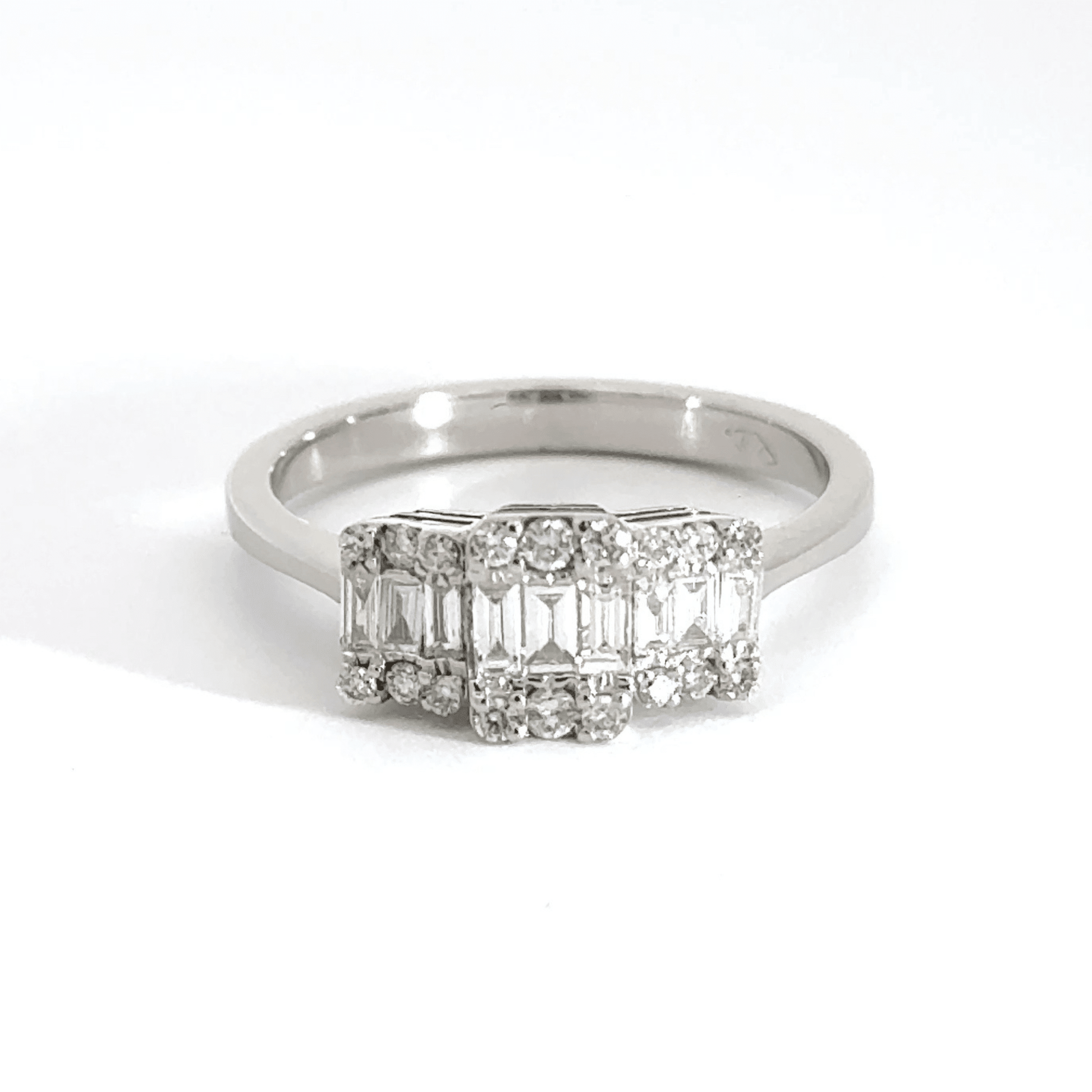 18CT White Gold Trilogy Diamond Ring Aces Jewellers