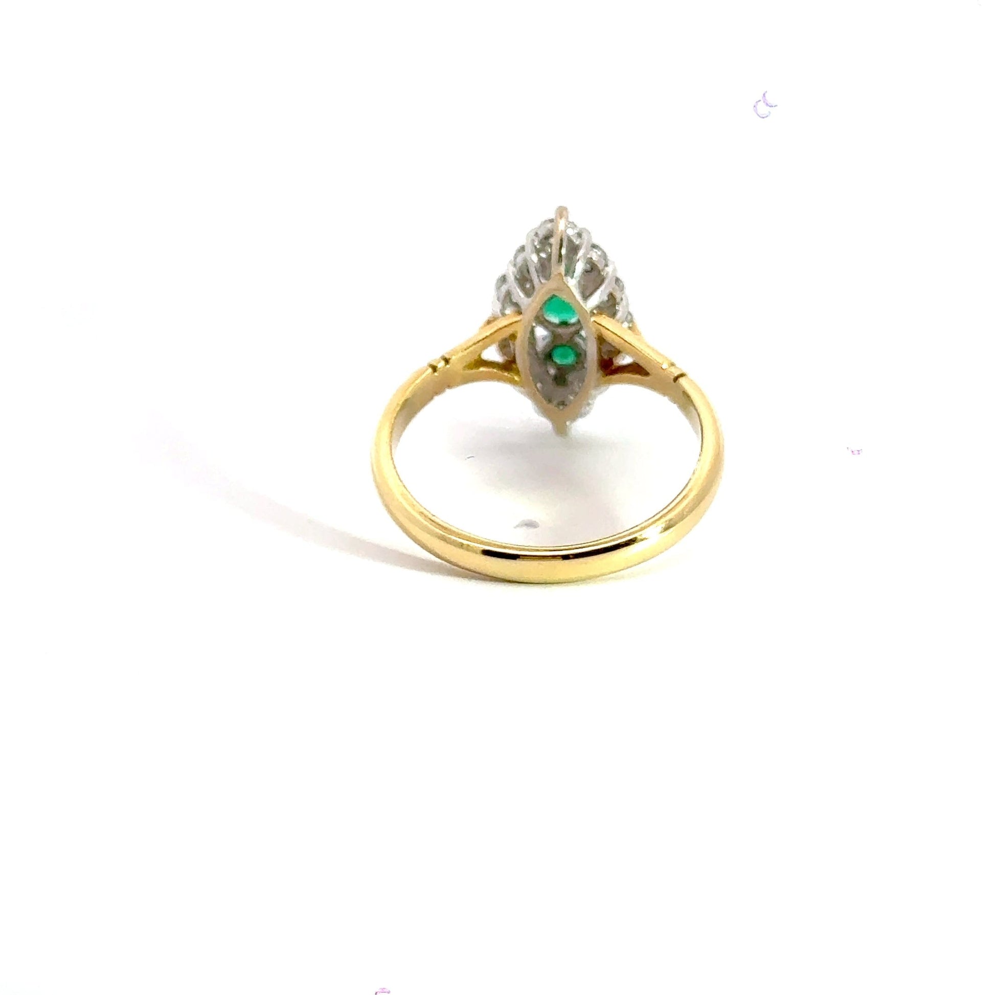 18CT Yellow Gold Diamond Emerald Ring Aces Jewellers